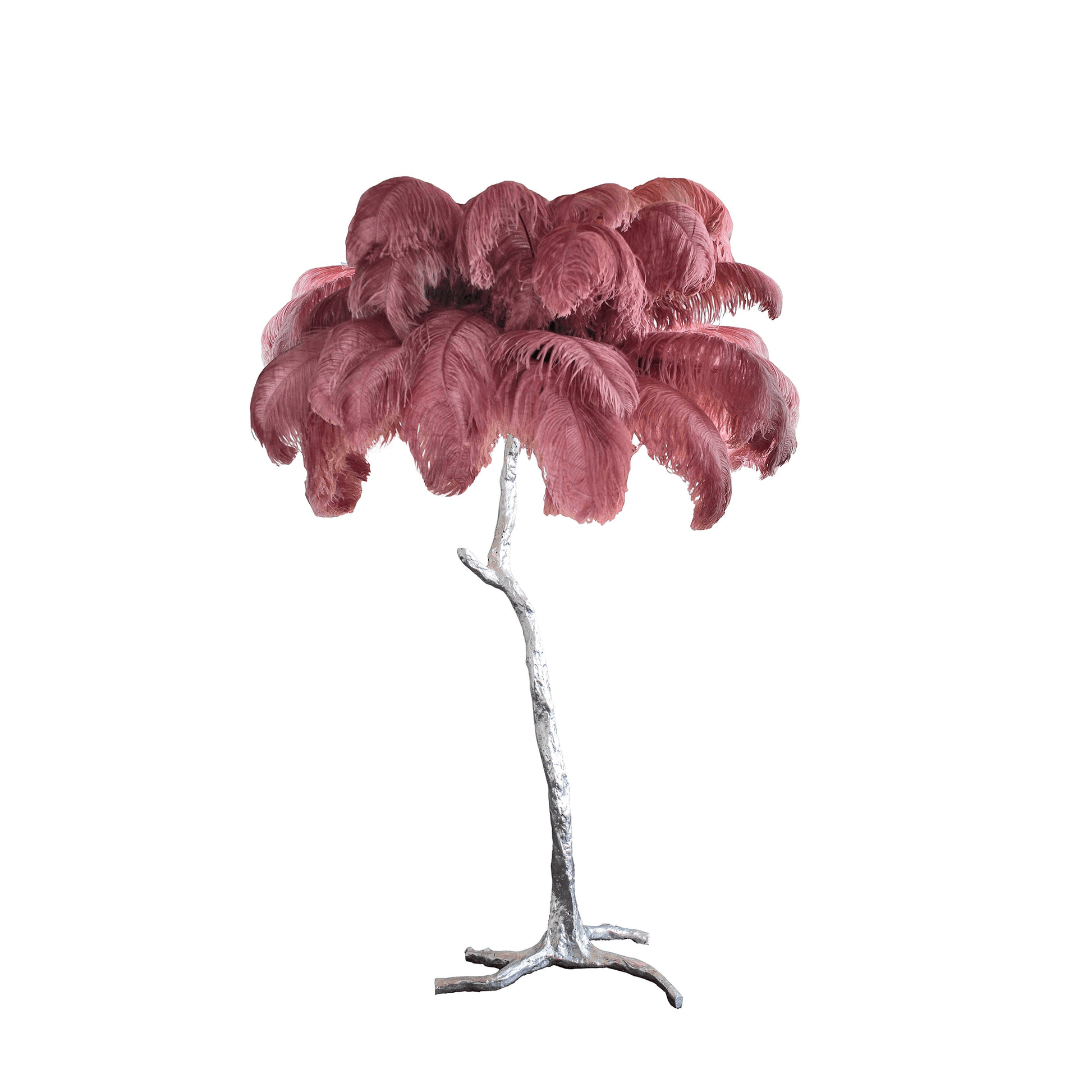 Ostrich Feather Brass Floor Lamp - Blowlighting