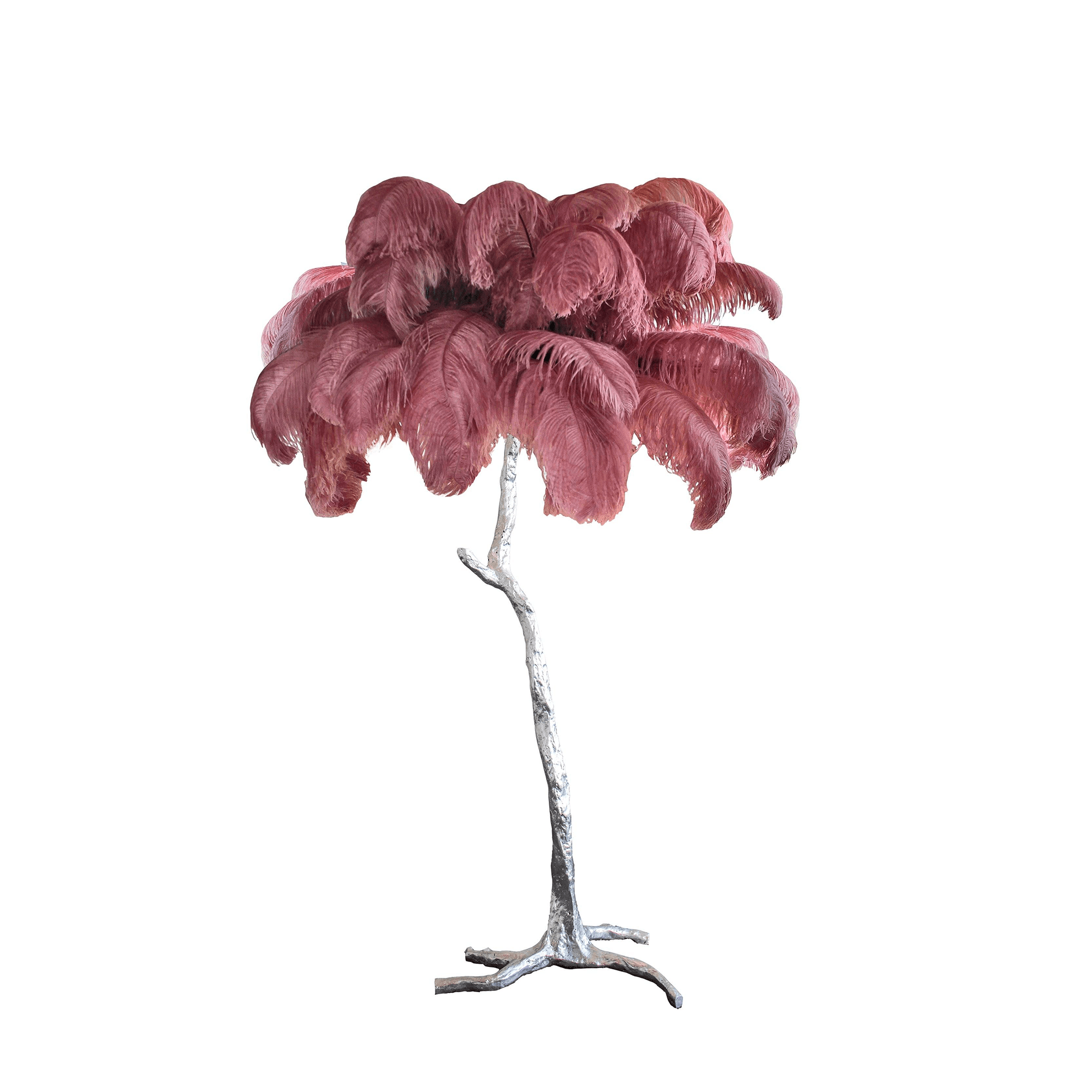 Ostrich Feather Brass Floor Lamp - Blowlighting