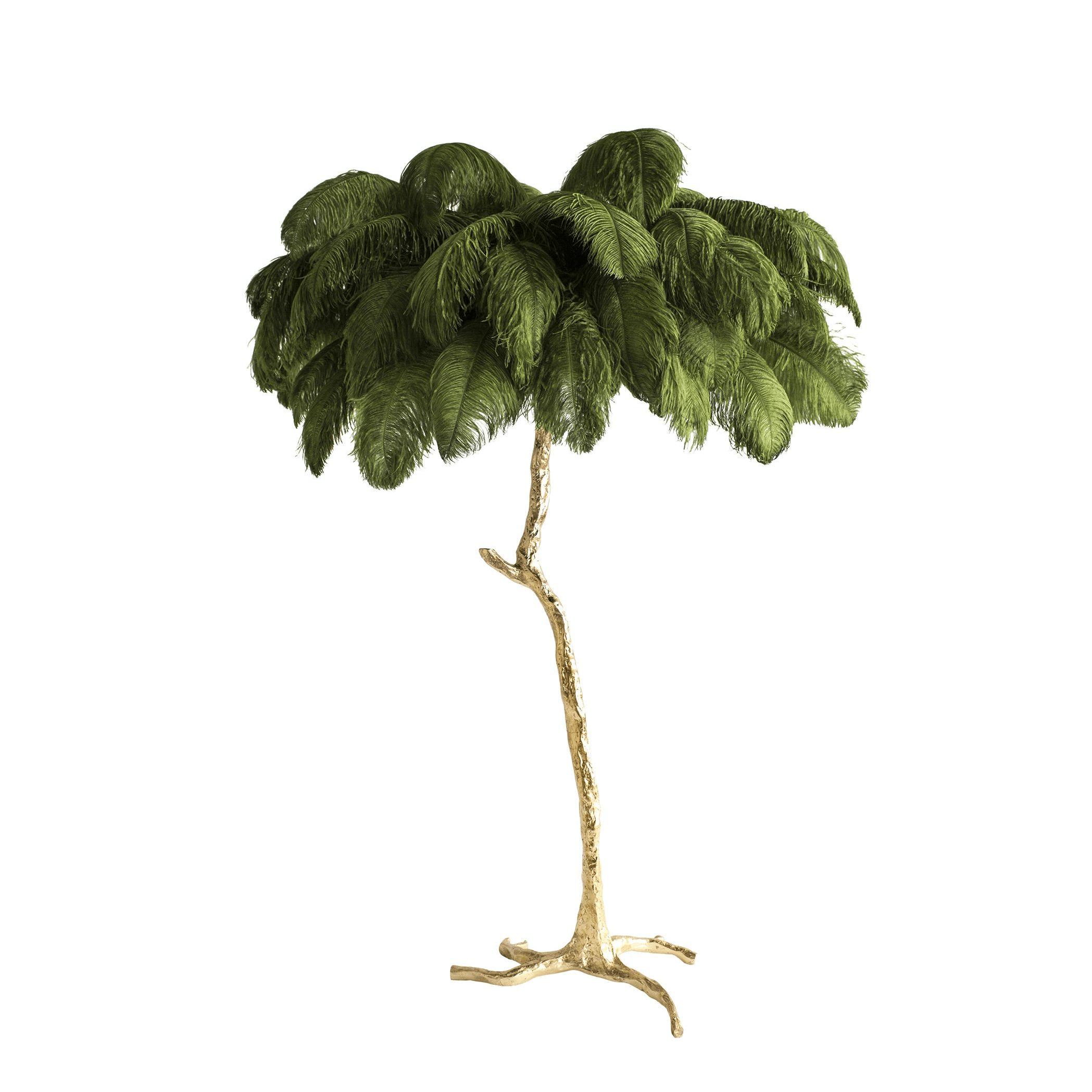 Ostrich Feather Brass Floor Lamp - Blowlighting