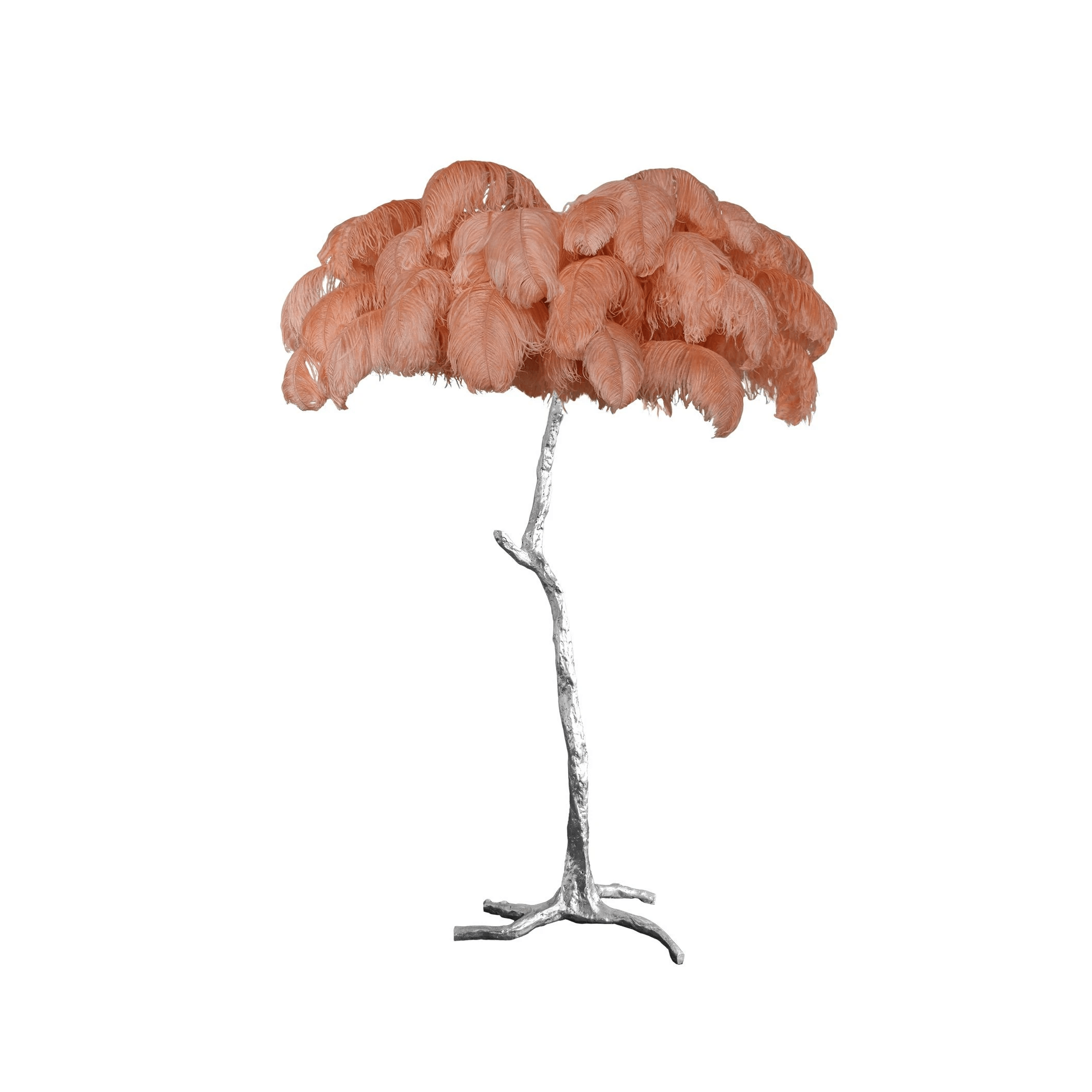 Ostrich Feather Brass Floor Lamp - Blowlighting