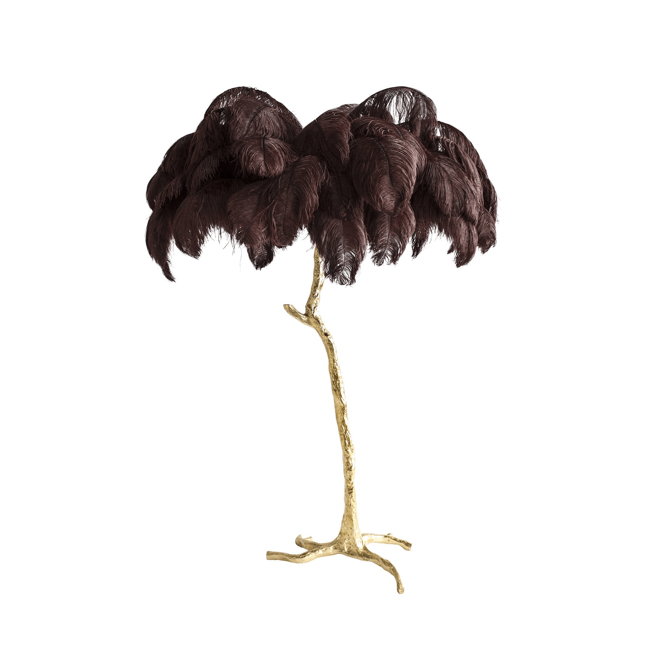 Ostrich Feather Brass Floor Lamp - Blowlighting
