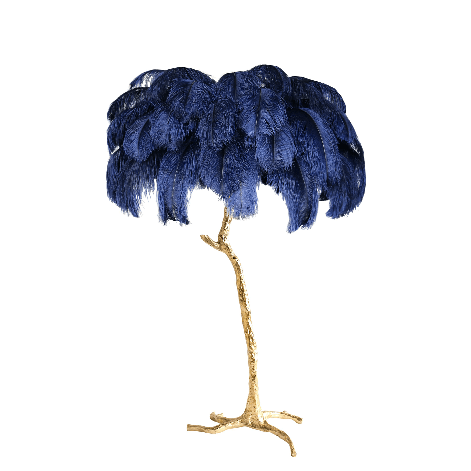 Ostrich Feather Brass Floor Lamp - Blowlighting