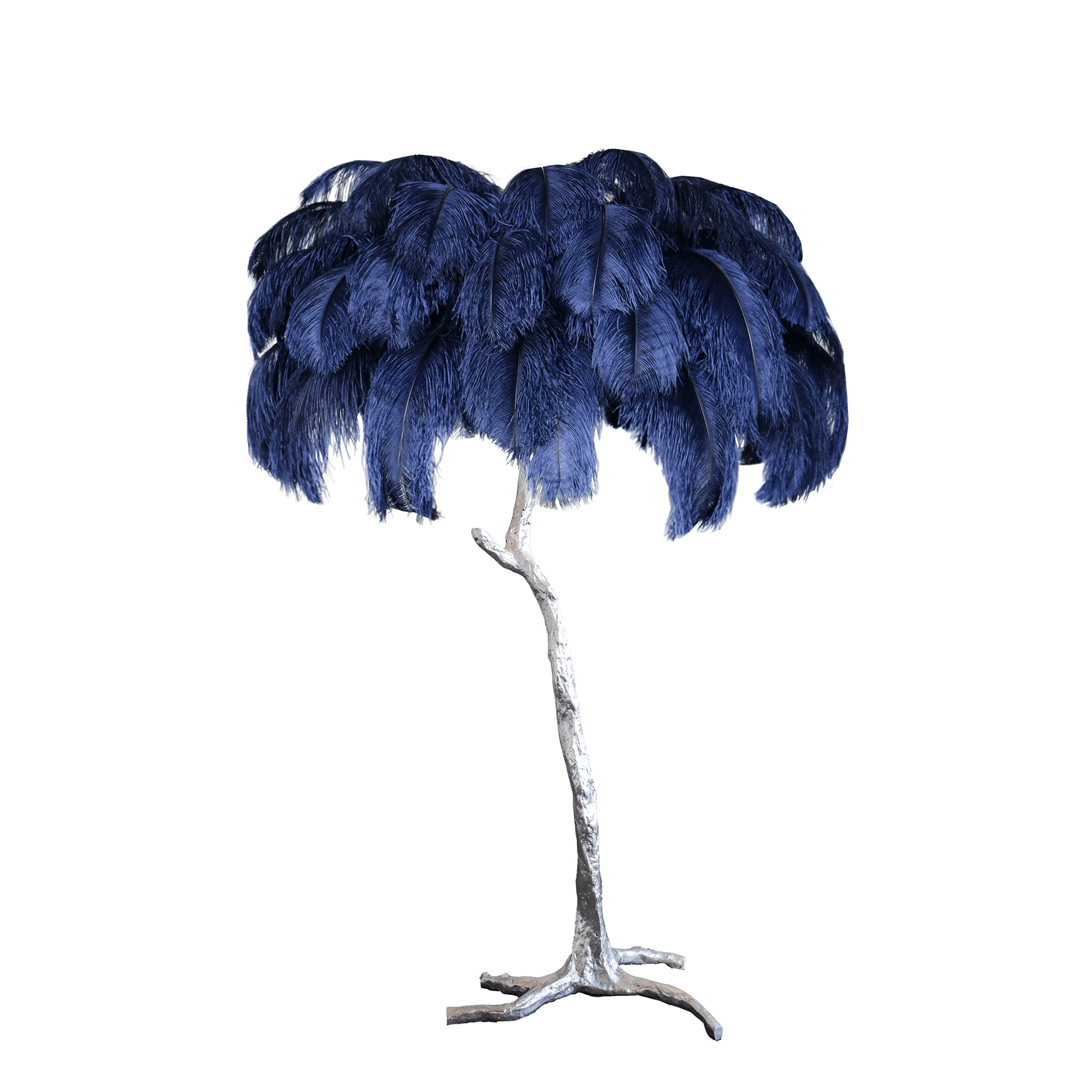 Ostrich Feather Brass Floor Lamp - Blowlighting
