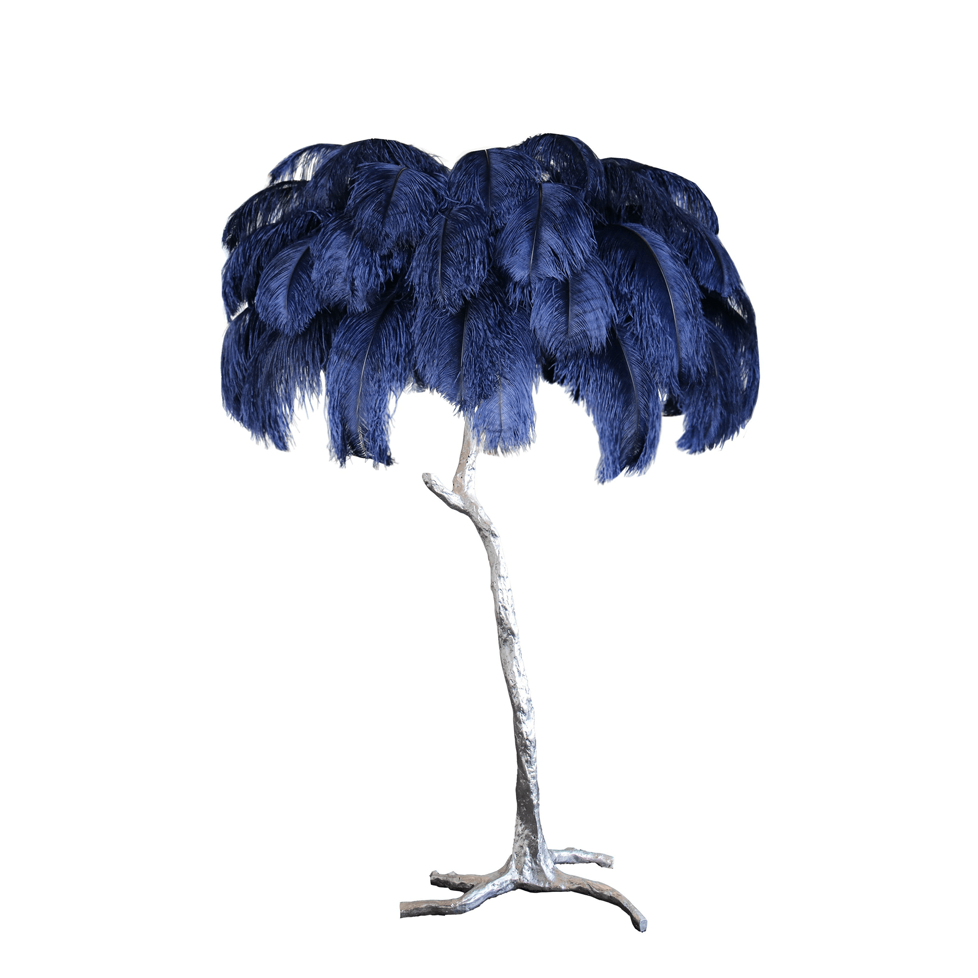 Ostrich Feather Brass Floor Lamp - Blowlighting