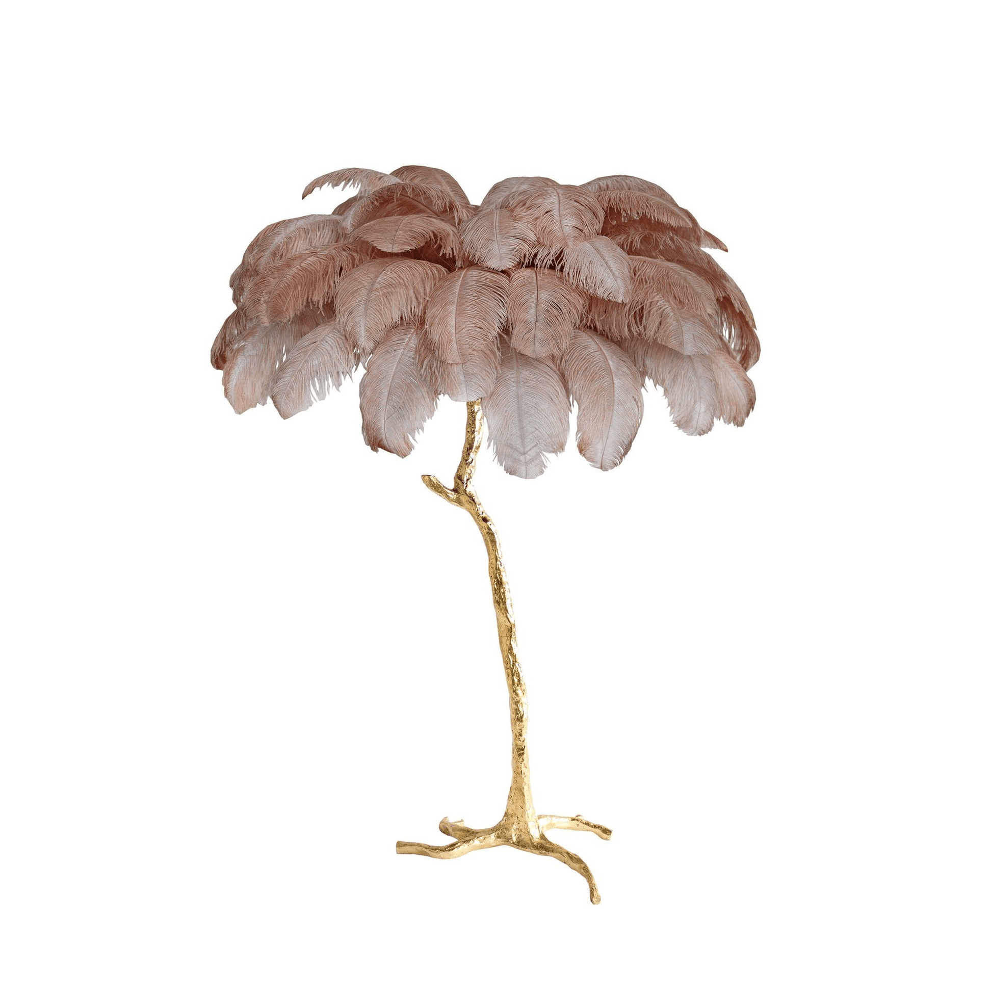 Ostrich Feather Brass Floor Lamp - Blowlighting