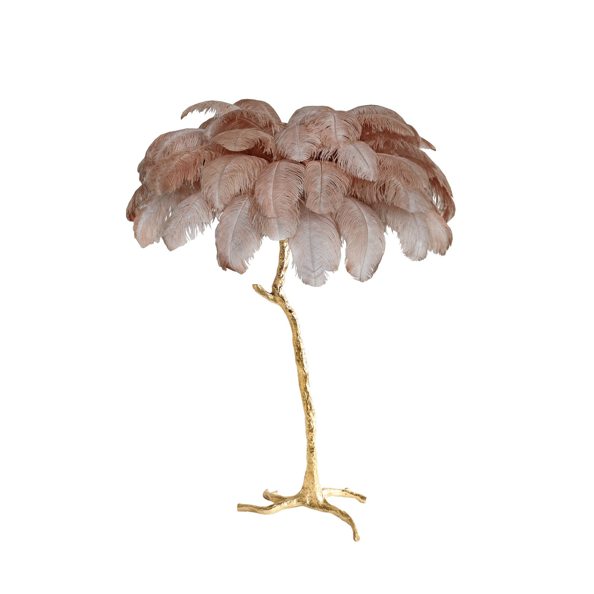 Ostrich Feather Brass Floor Lamp - Blowlighting