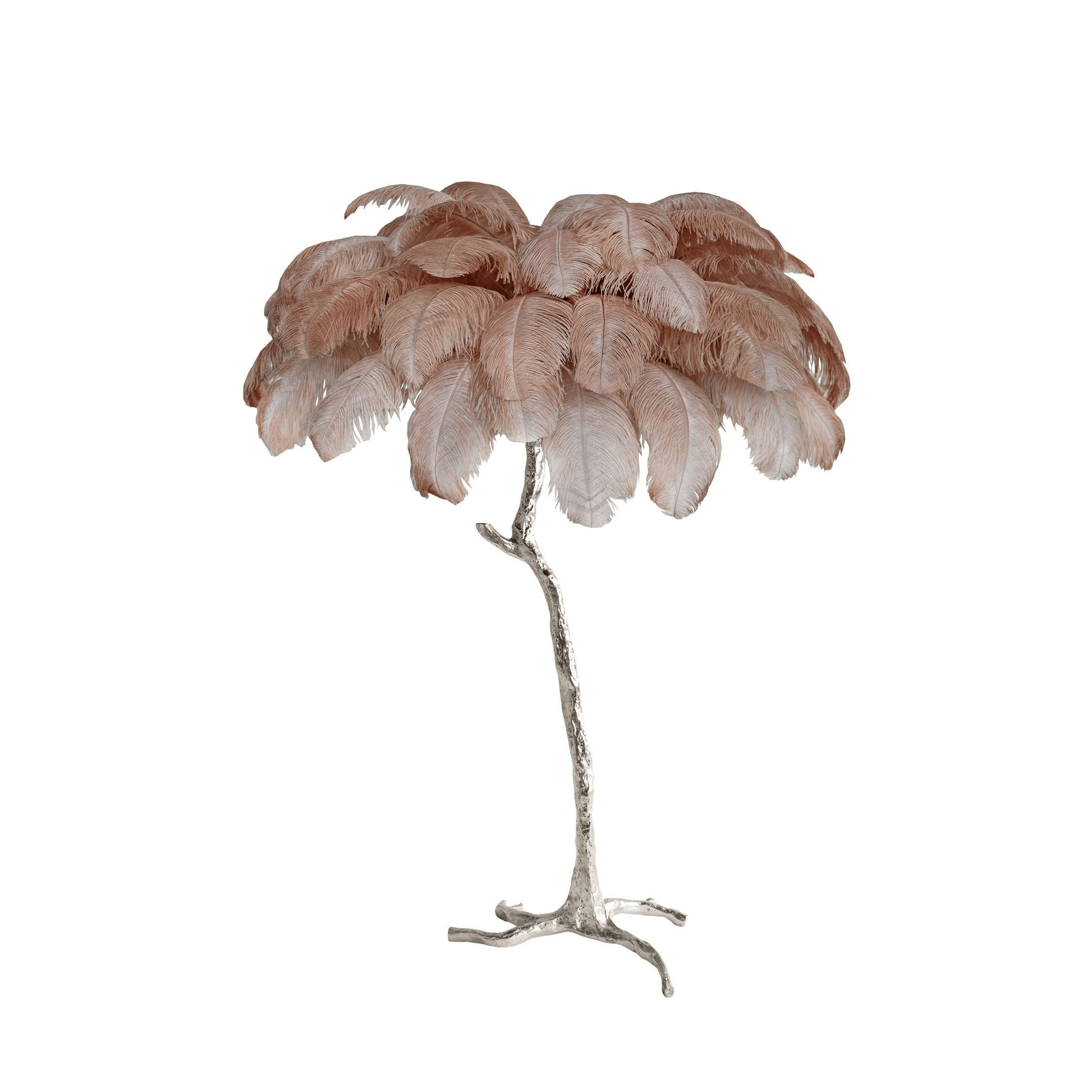 Ostrich Feather Brass Floor Lamp - Blowlighting