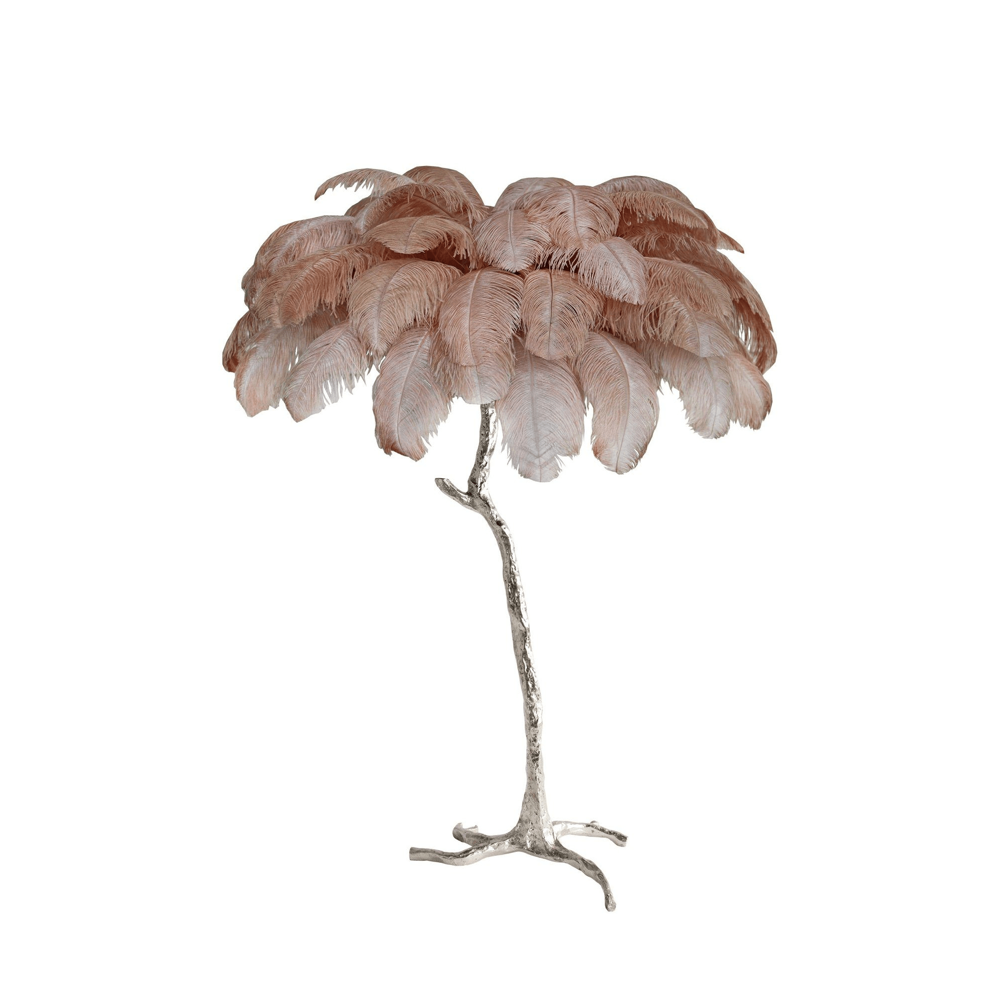 Ostrich Feather Brass Floor Lamp - Blowlighting