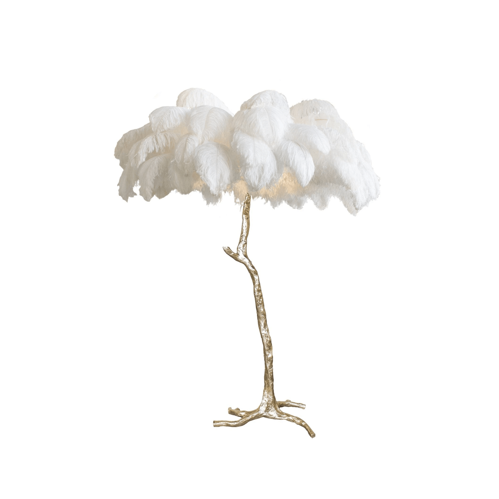 Ostrich Feather Brass Floor Lamp - Blowlighting