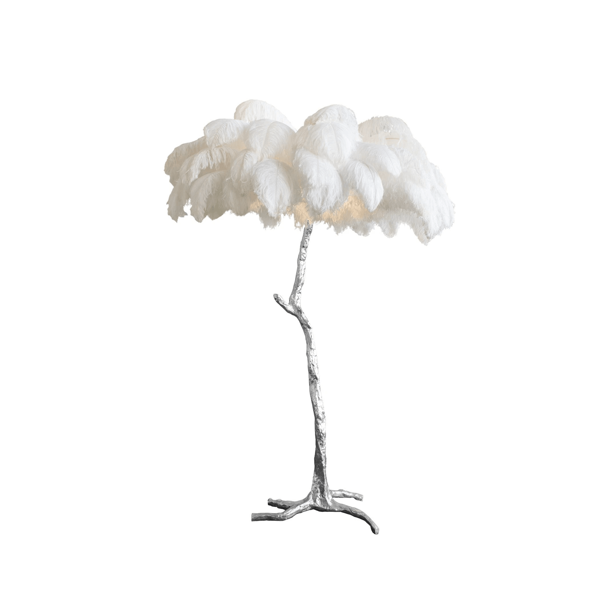 Ostrich Feather Brass Floor Lamp - Blowlighting