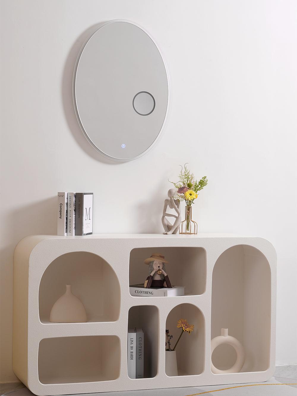 Ovariel Oval Mirror Metal Plastic Wall Light - Blowlighting