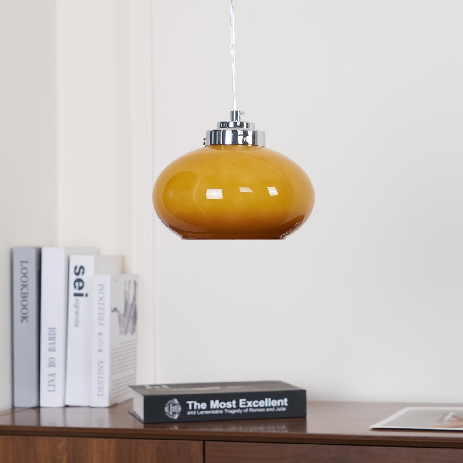 Oval Persimmon Pendant Light - Blowlighting
