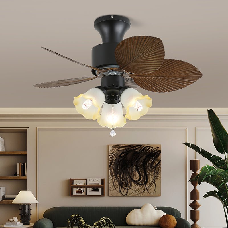 Liora Tropical Glass Ceiling Fan Light - Blowlighting