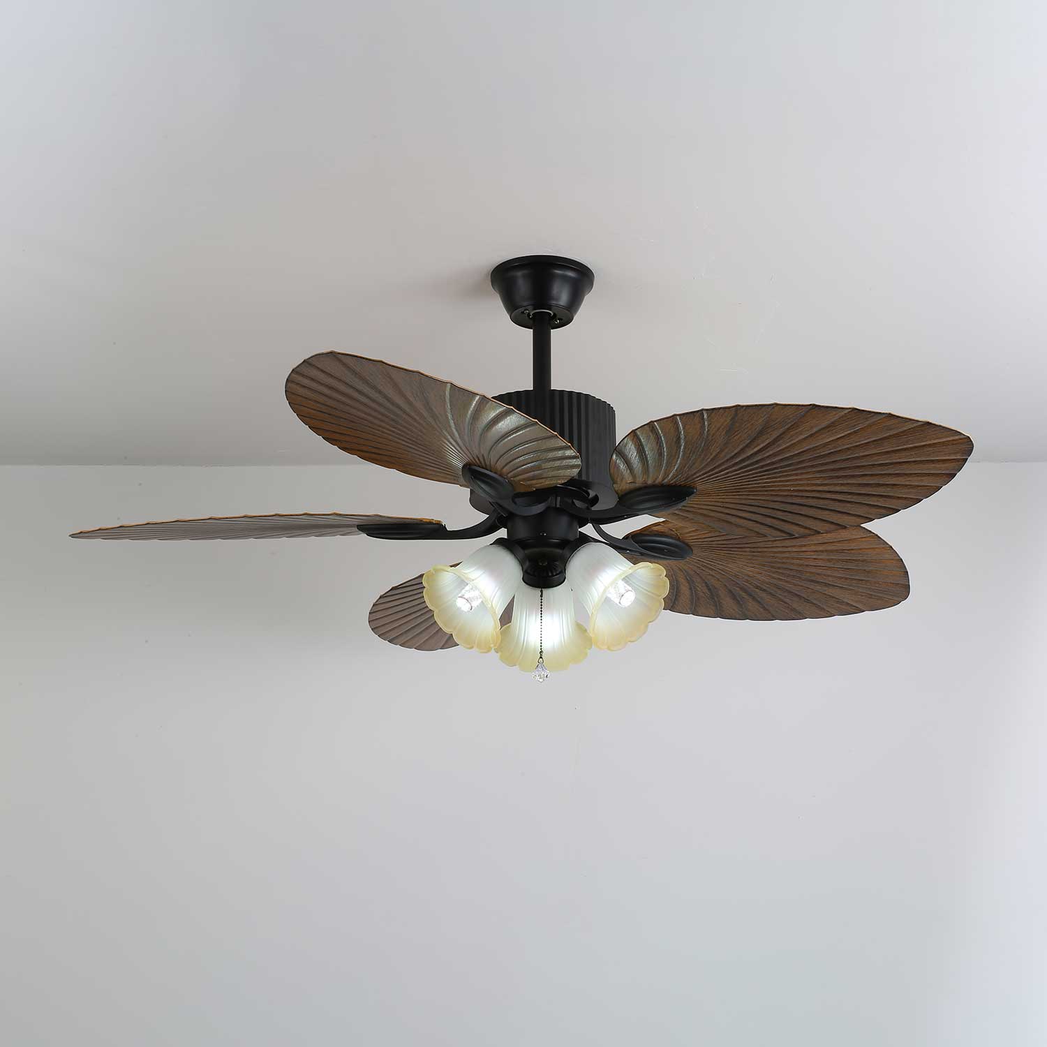Avinionis Palm Whisper Vintage Wood Ceiling Fan Light - Blowlighting