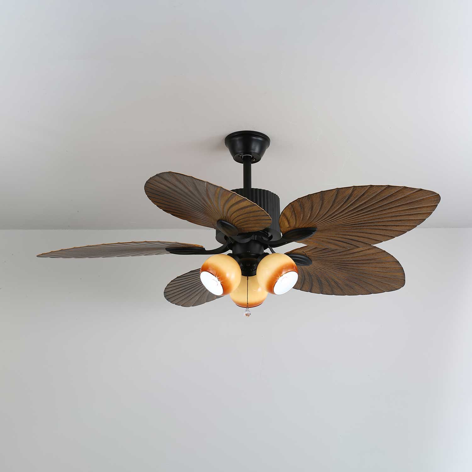 Avinionis Palm Whisper Vintage Wood Ceiling Fan Light - Blowlighting