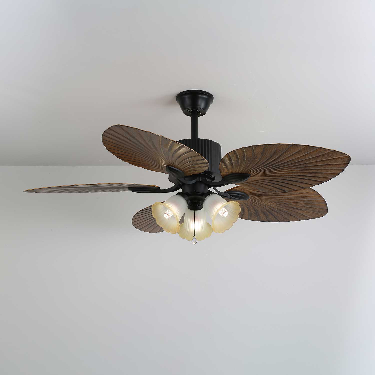 Avinionis Palm Whisper Vintage Wood Ceiling Fan Light - Blowlighting