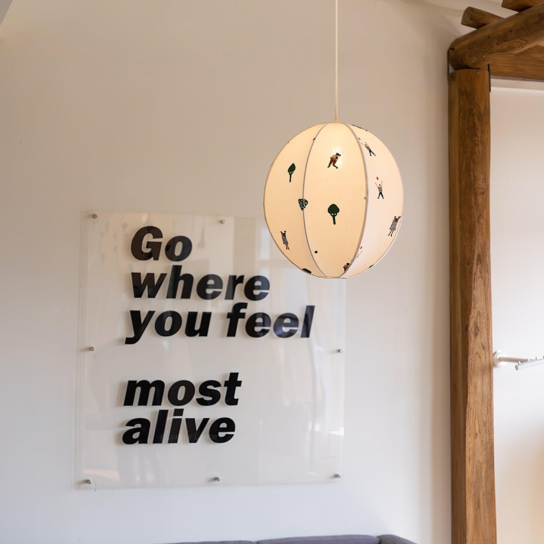 Park Embroidered Textile Pendant Lamp - Blowlighting