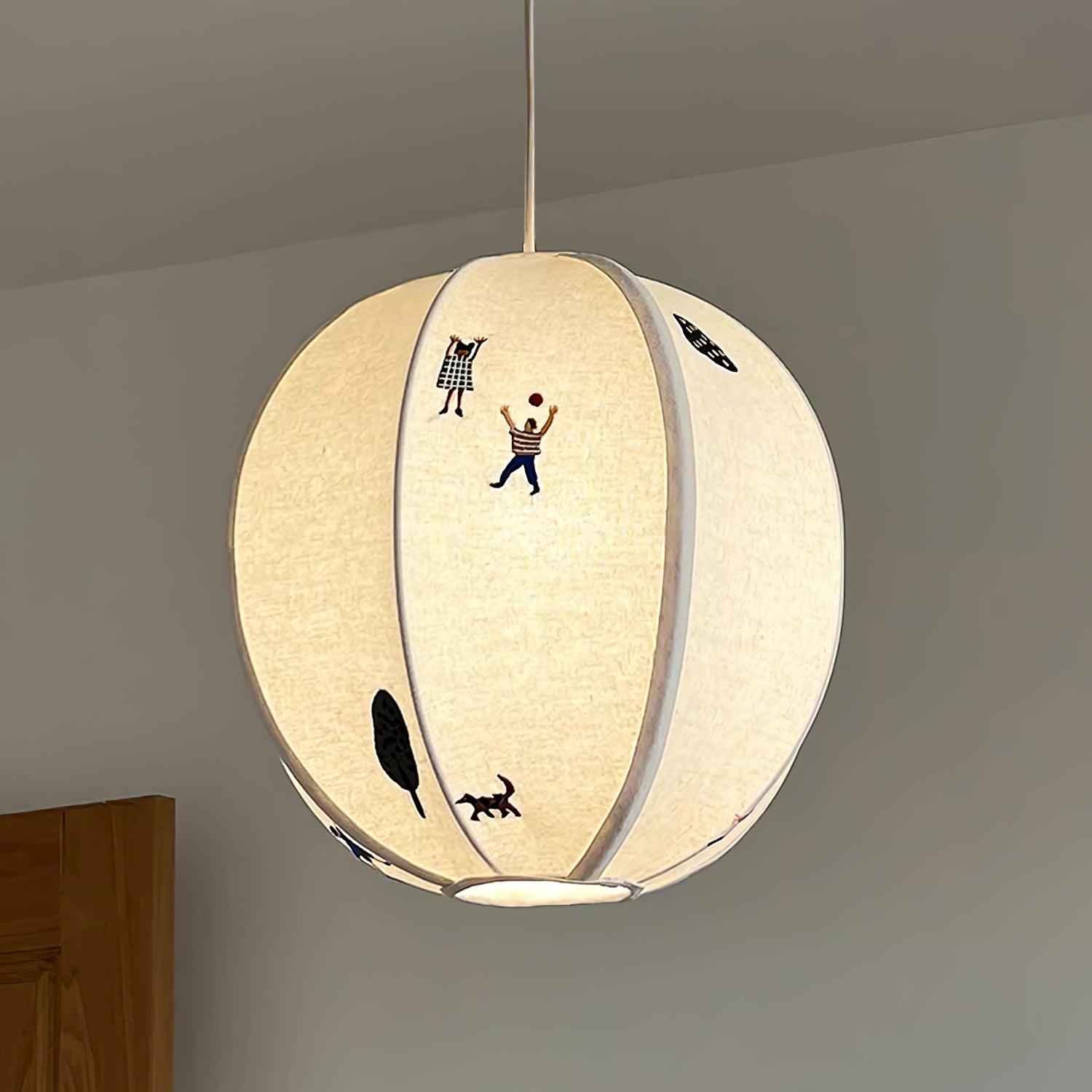 Park Embroidered Textile Pendant Lamp - Blowlighting