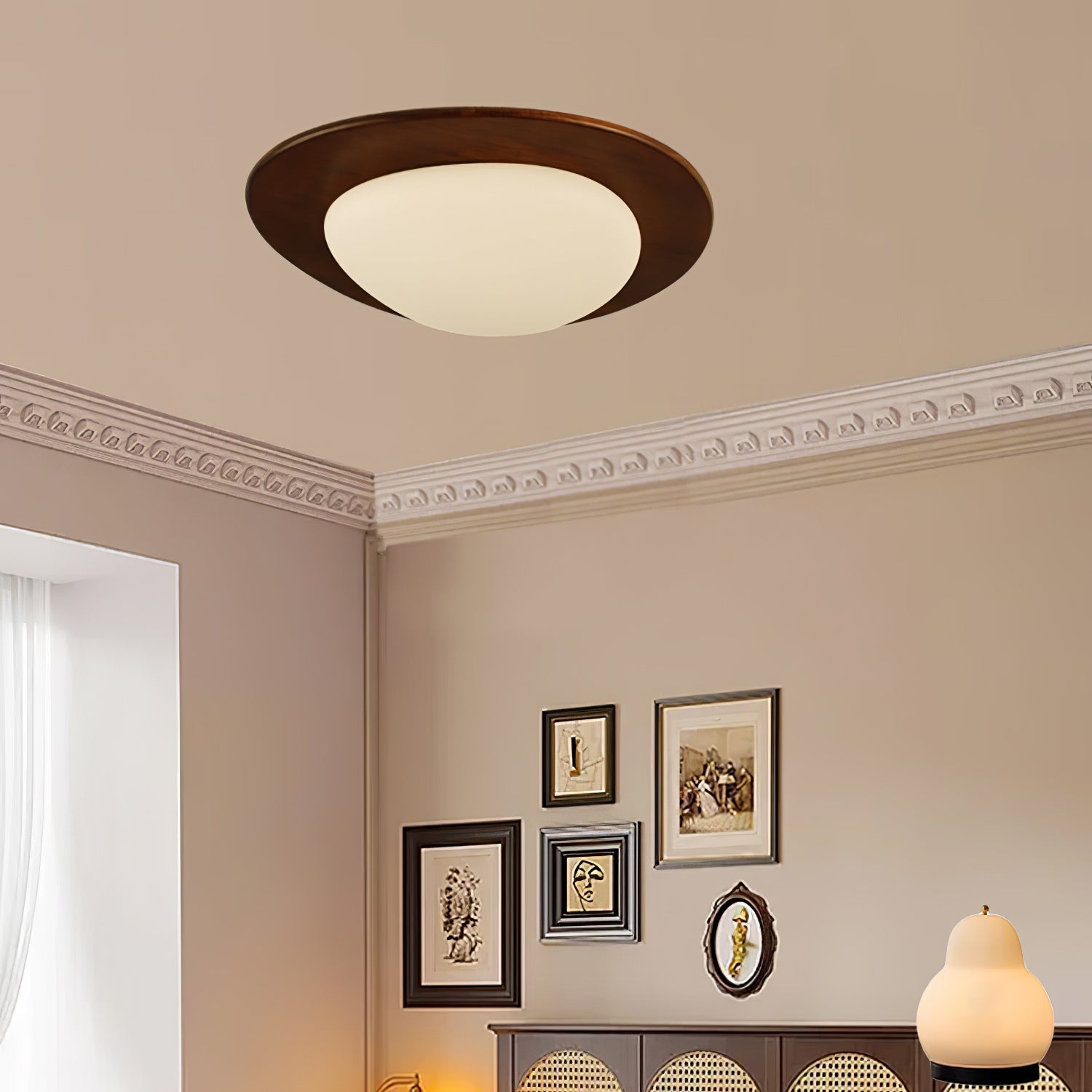 Pebble Wooden Ceiling Light - Blowlighting