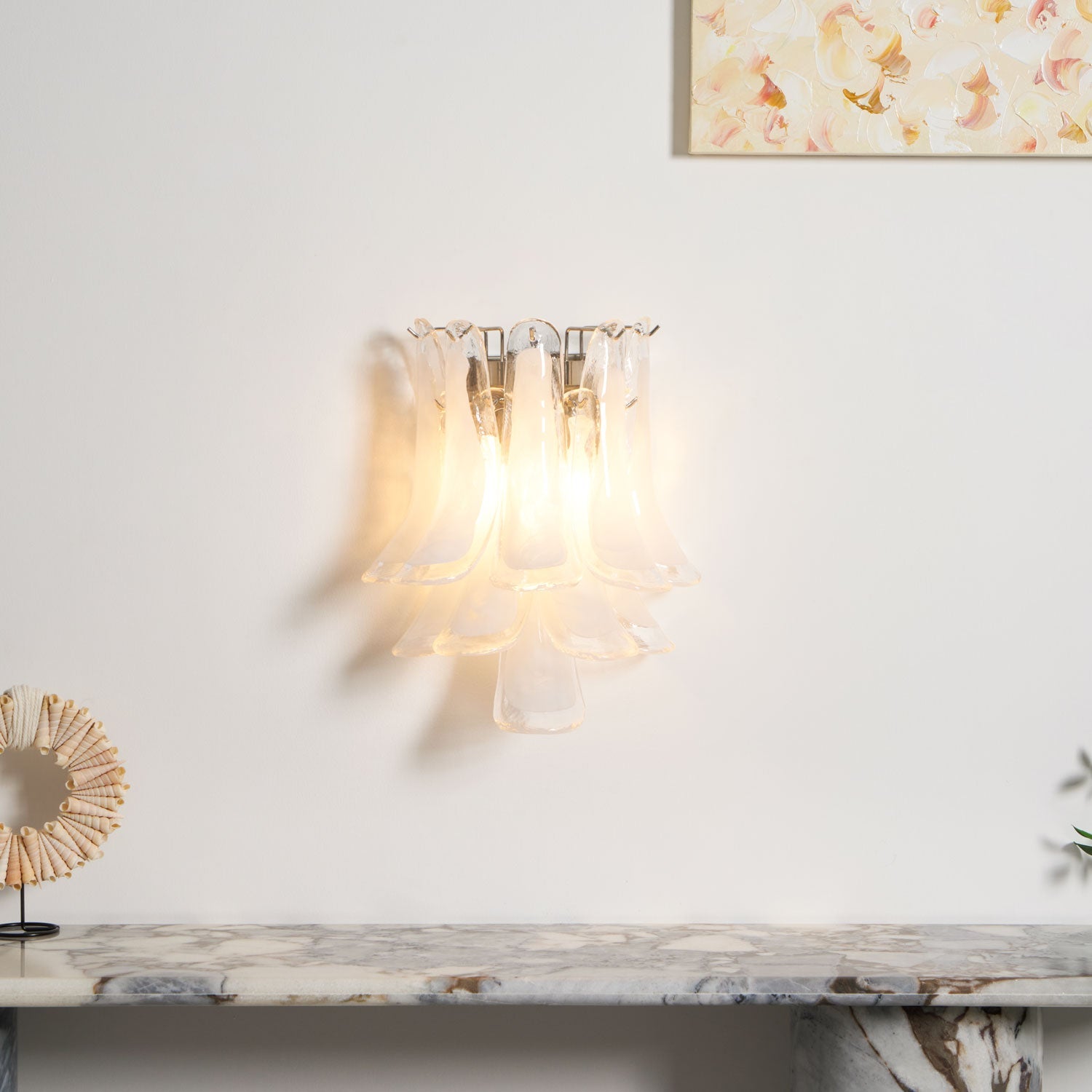 Aurora Wall Light Petal Shaped Glass Vintage Artistic - Blowlighting