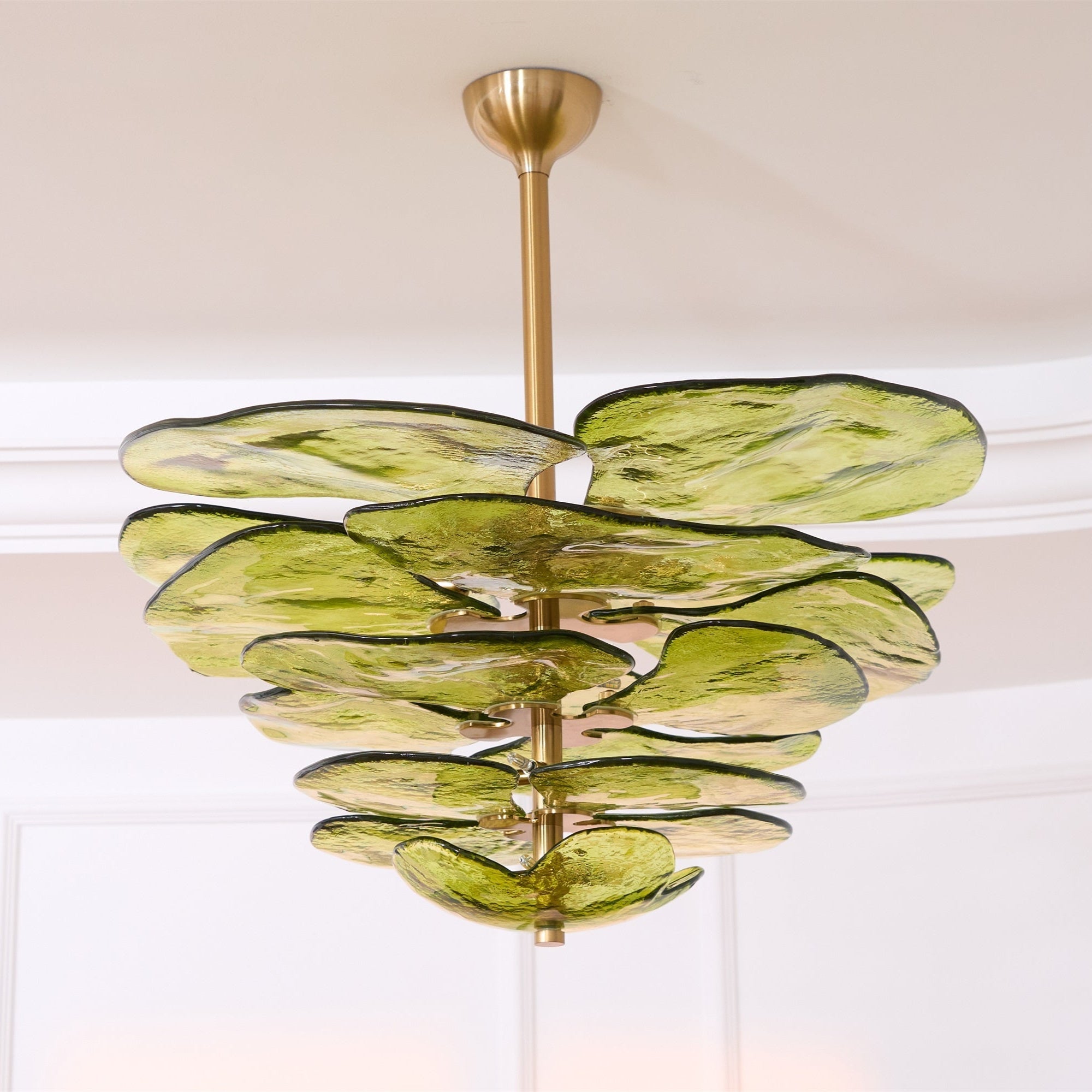 Aurora Chandelier Gold Murano Glass Petal Luxury - Blowlighting