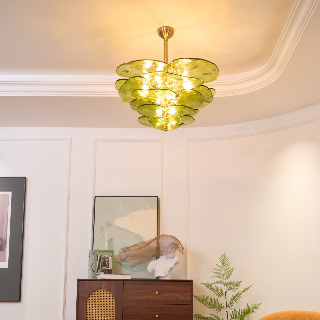 Aurora Chandelier Gold Murano Glass Petal Luxury - Blowlighting