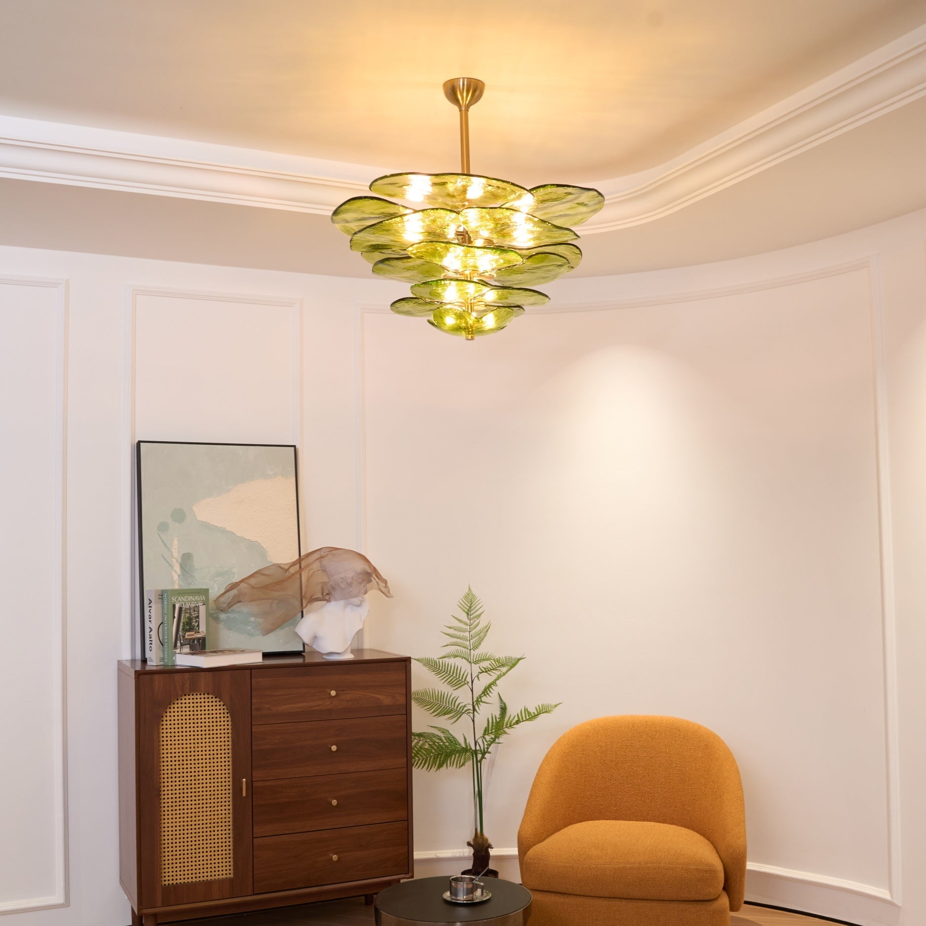 Aurora Chandelier Gold Murano Glass Petal Luxury - Blowlighting