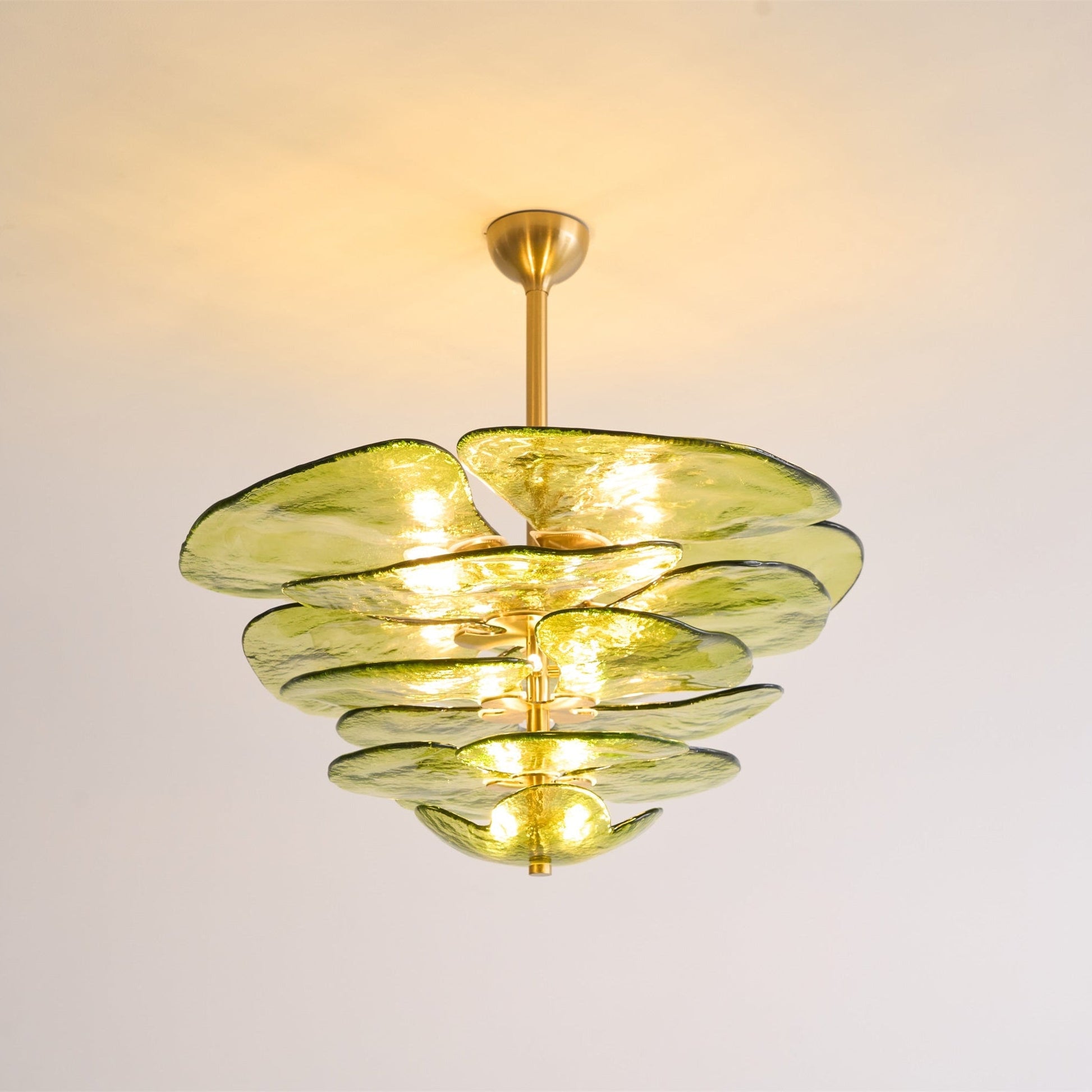 Aurora Chandelier Gold Murano Glass Petal Luxury - Blowlighting