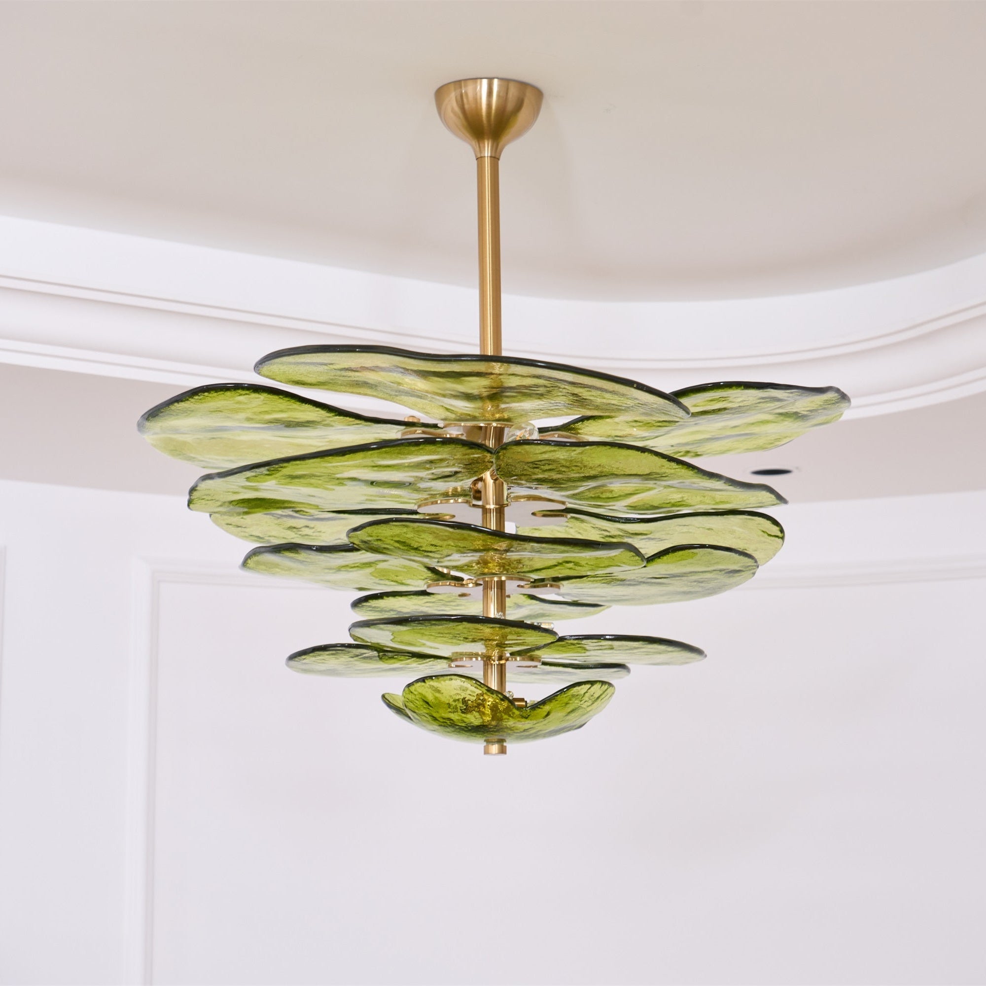 Aurora Chandelier Gold Murano Glass Petal Luxury - Blowlighting
