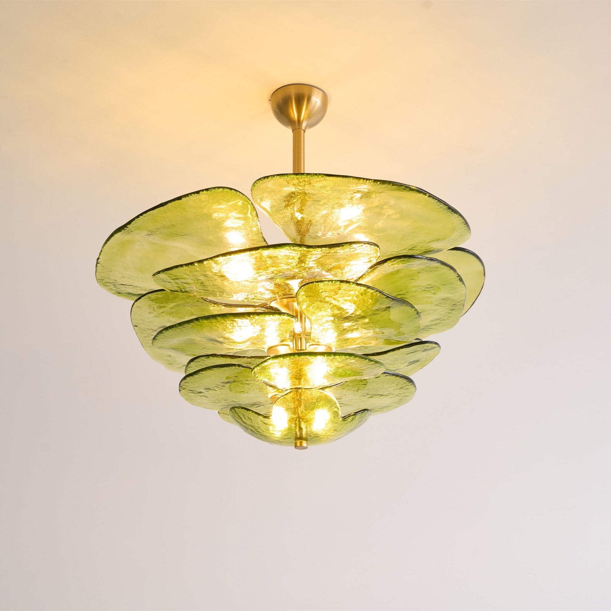 Aurora Chandelier Gold Murano Glass Petal Luxury - Blowlighting
