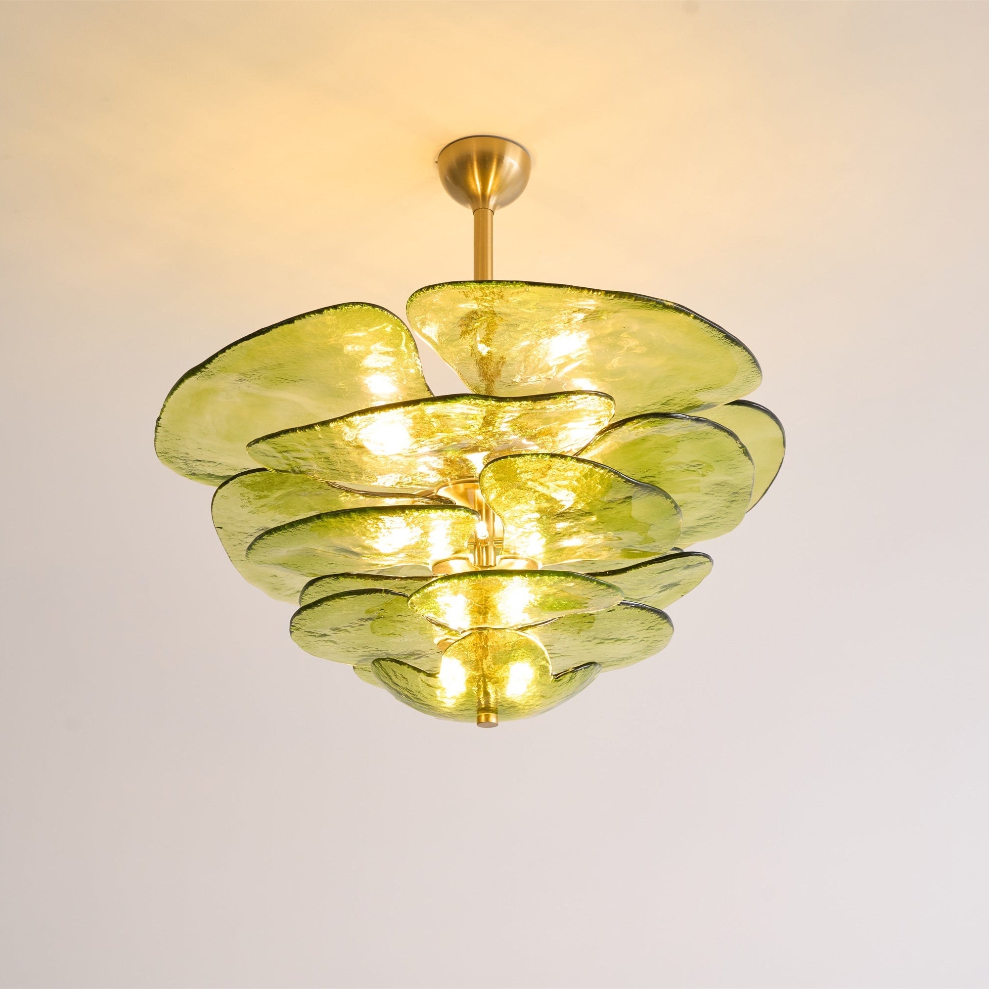 Aurora Chandelier Gold Murano Glass Petal Luxury - Blowlighting