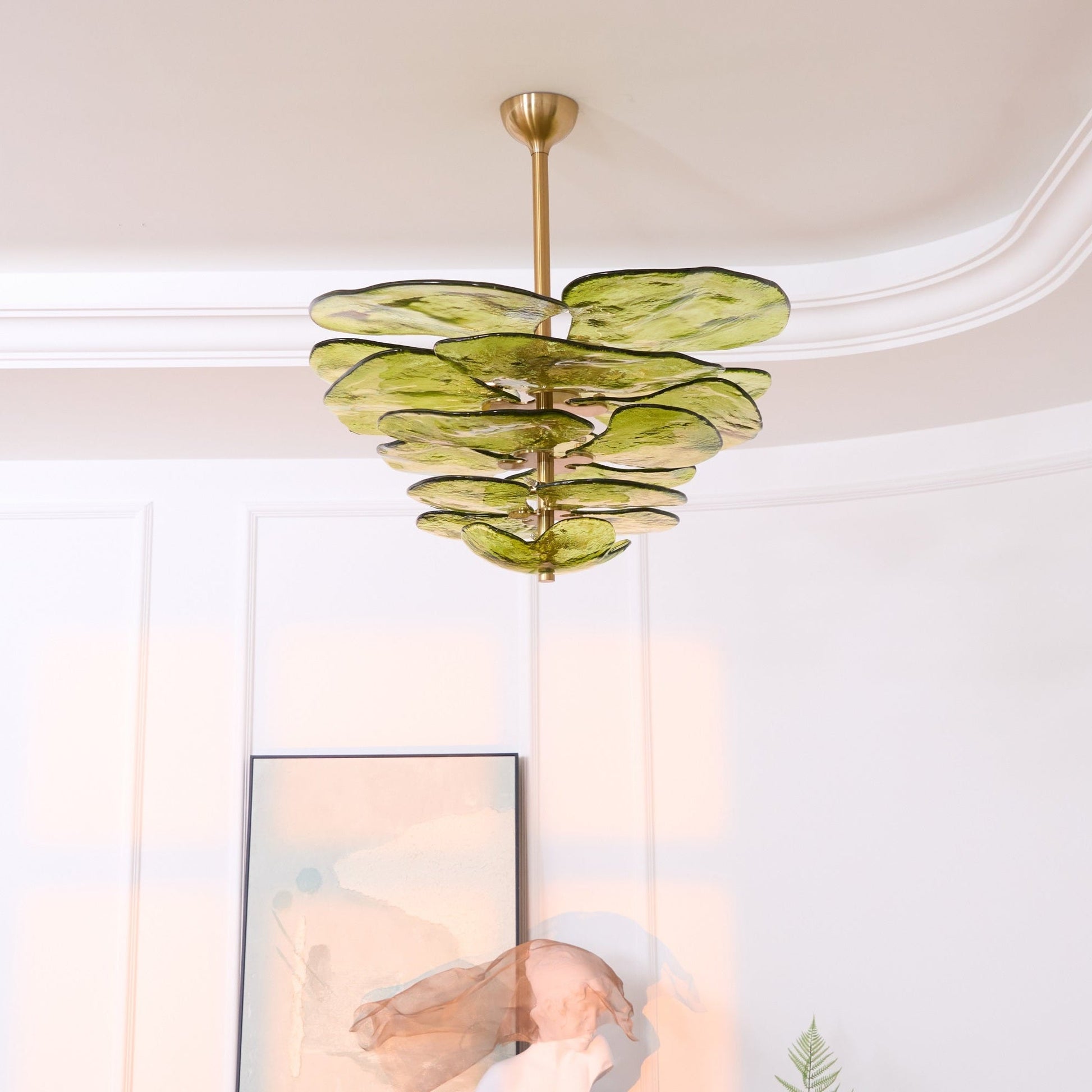 Aurora Chandelier Gold Murano Glass Petal Luxury - Blowlighting
