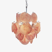 Aurora Chandelier Pink Murano Glass Disc Vintage Charm - Blowlighting