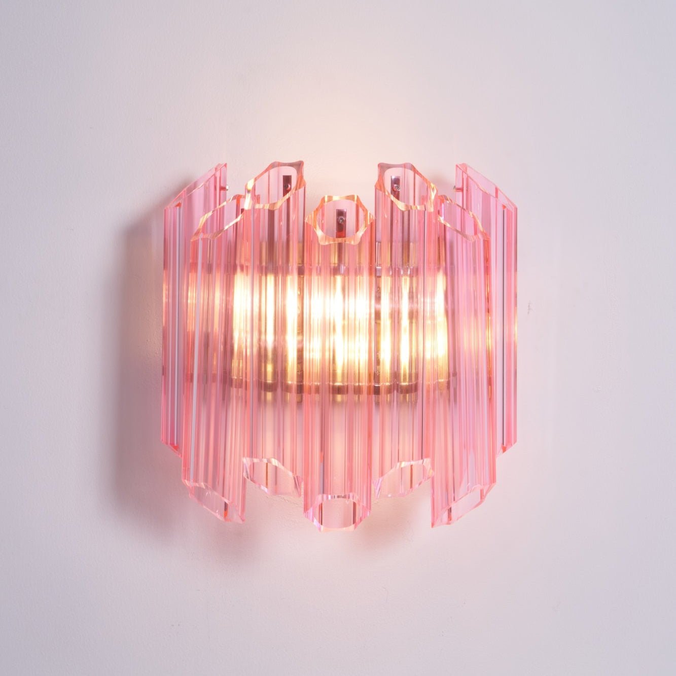Aurora Wall Lamp Pink Murano Glass Tube - Blowlighting