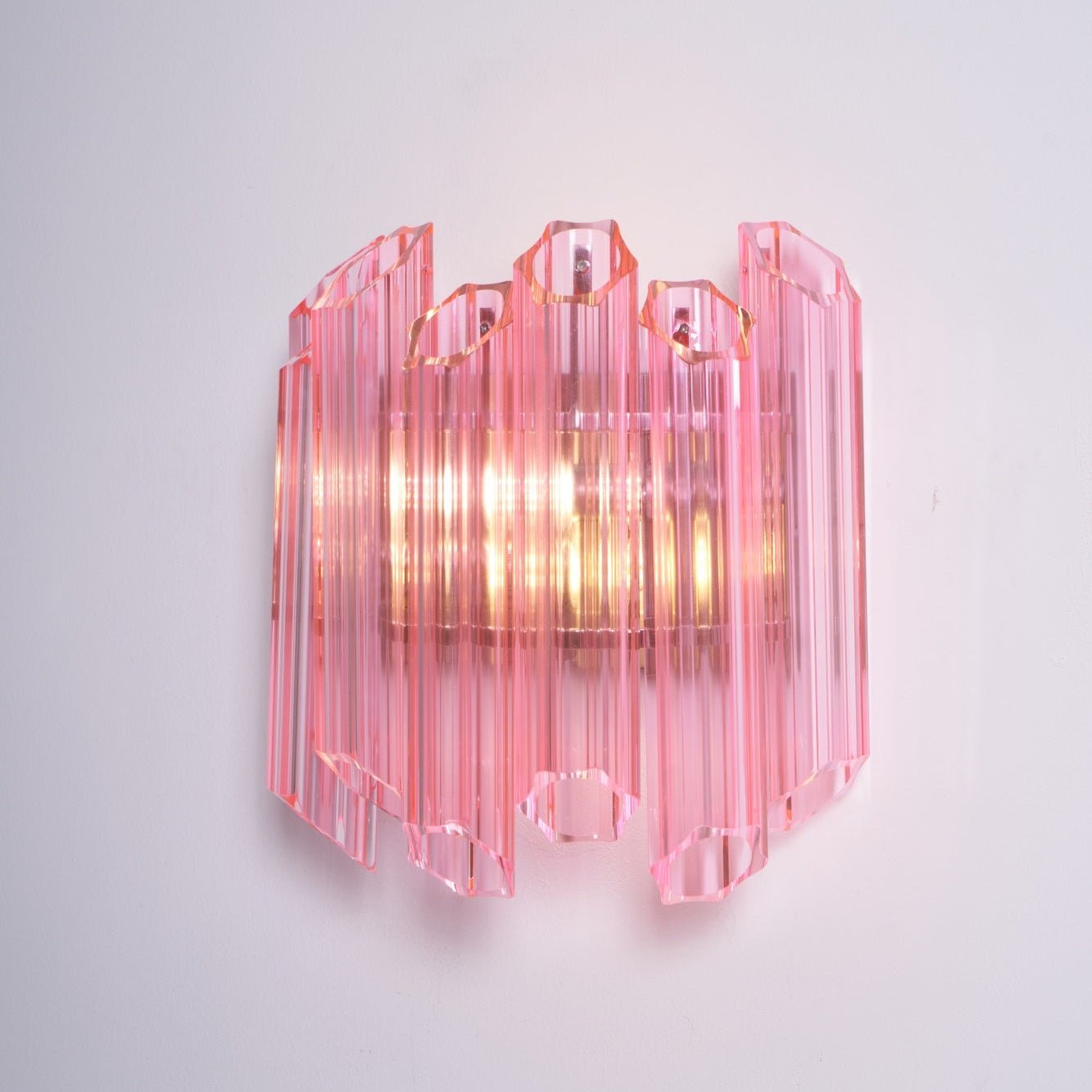 Aurora Wall Lamp Pink Murano Glass Tube - Blowlighting