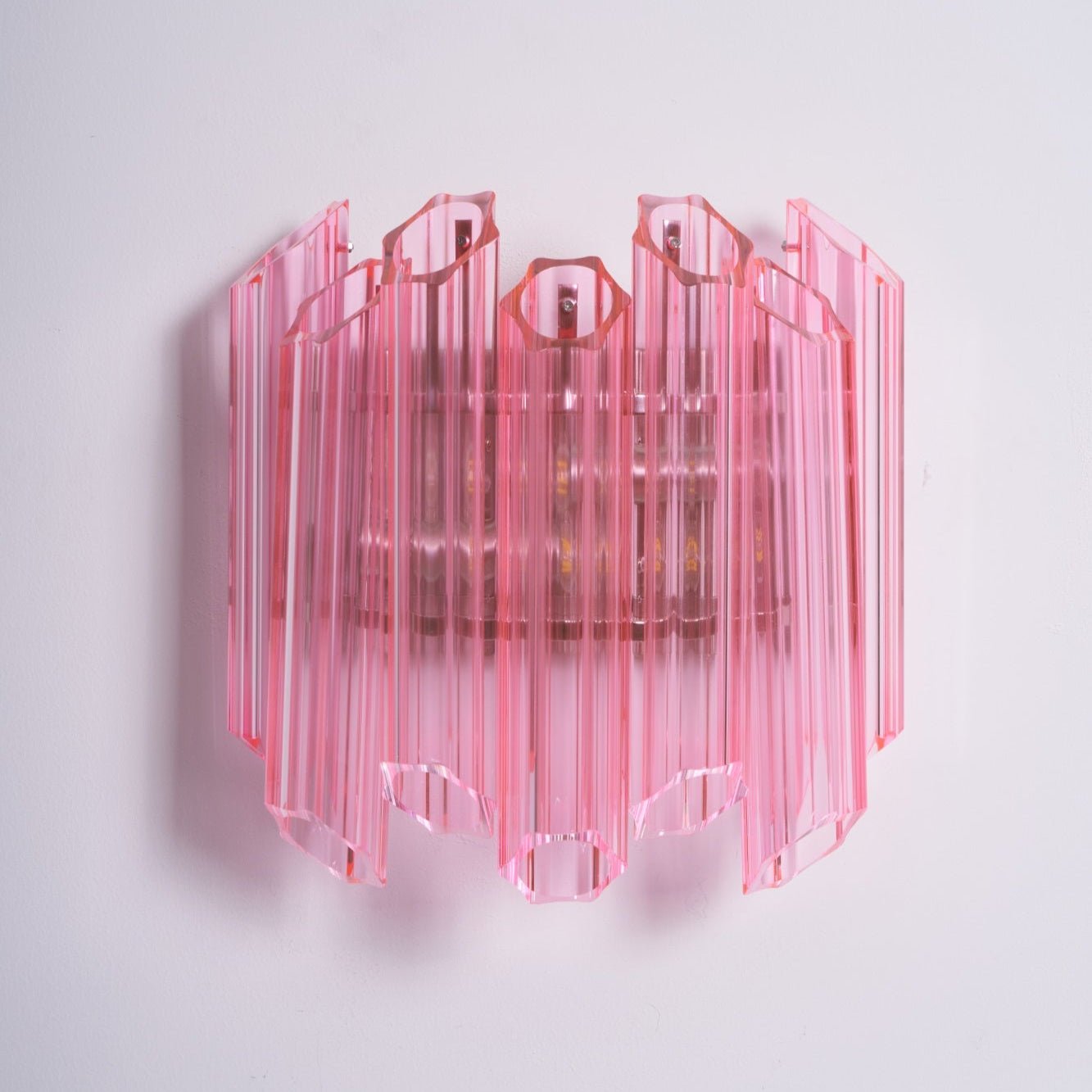 Aurora Wall Lamp Pink Murano Glass Tube - Blowlighting
