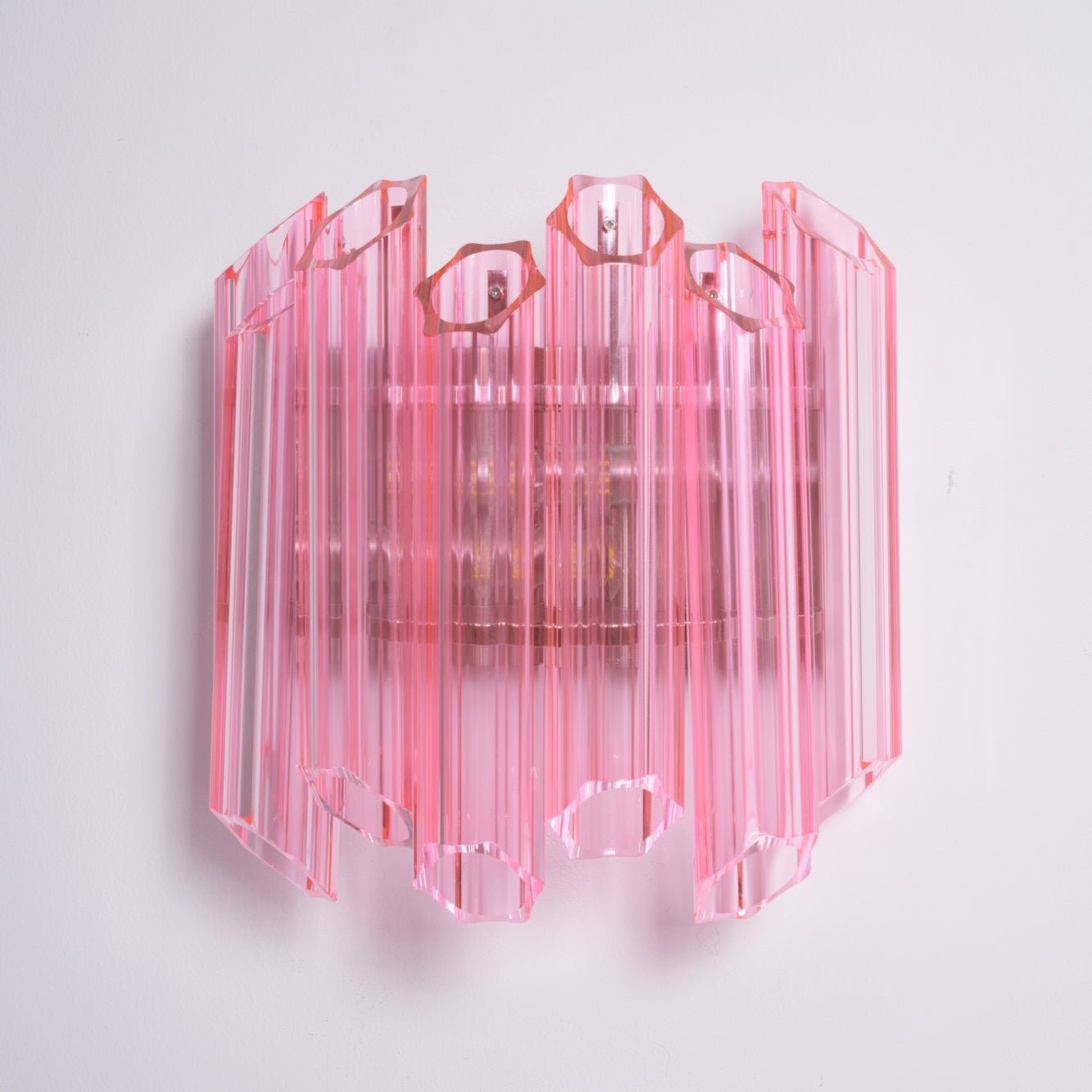 Aurora Wall Lamp Pink Murano Glass Tube - Blowlighting