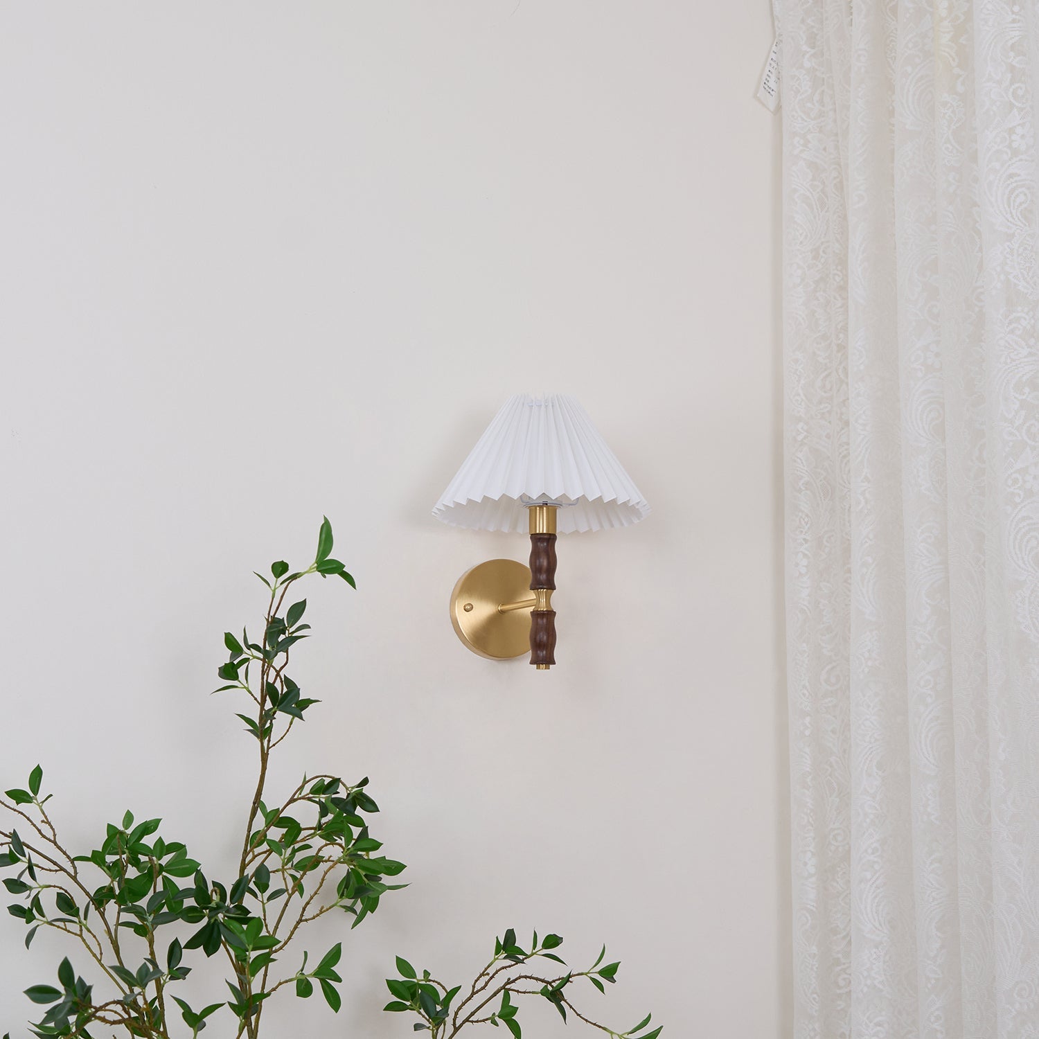 Pleated Walnut Wall Light - Blowlighting