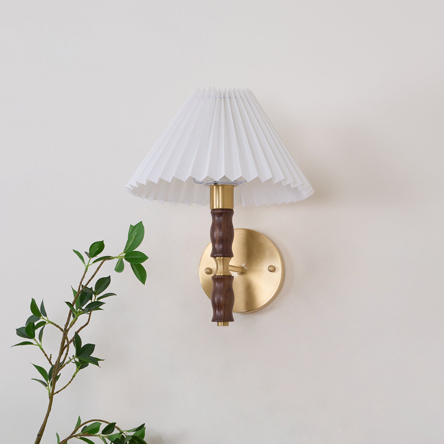 Pleated Walnut Wall Light - Blowlighting