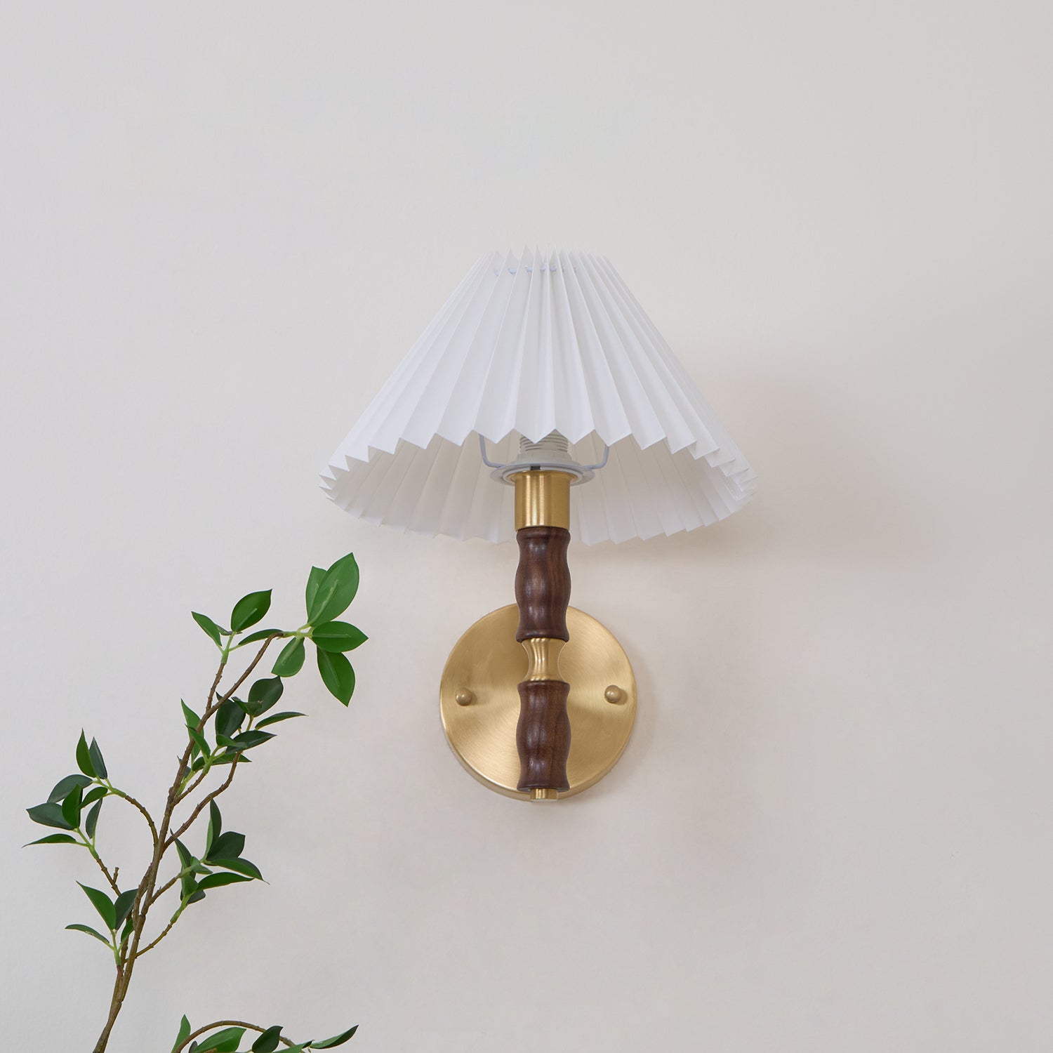 Pleated Walnut Wall Light - Blowlighting