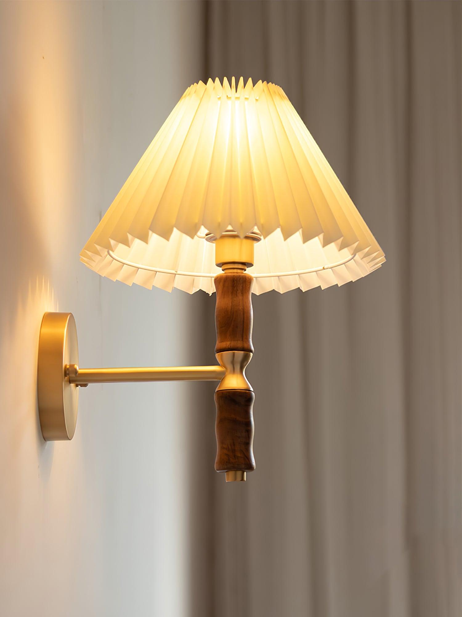 Pleated Walnut Wall Light - Blowlighting