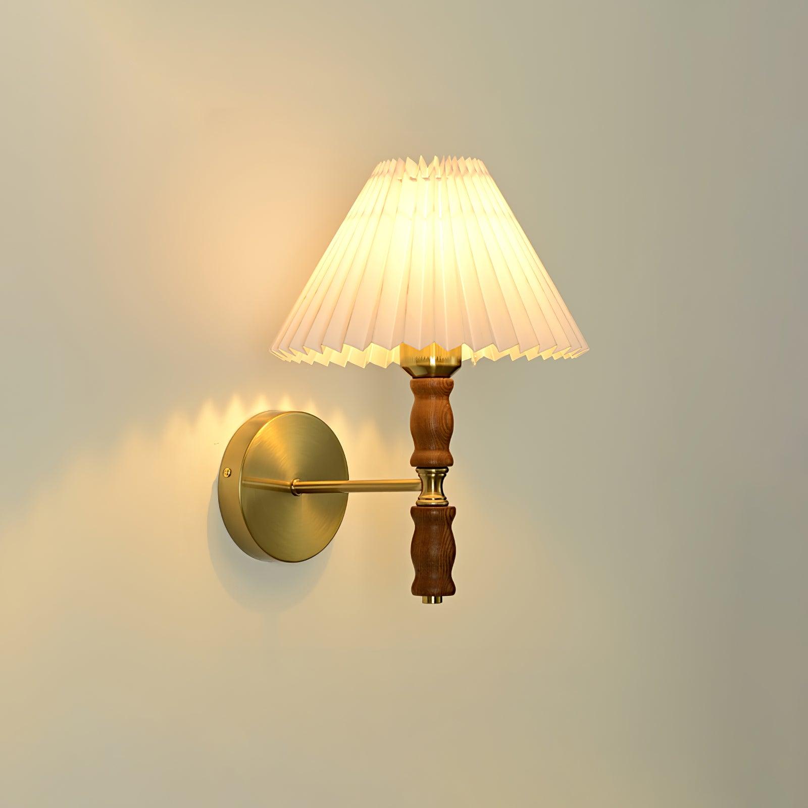Pleated Walnut Wall Light - Blowlighting