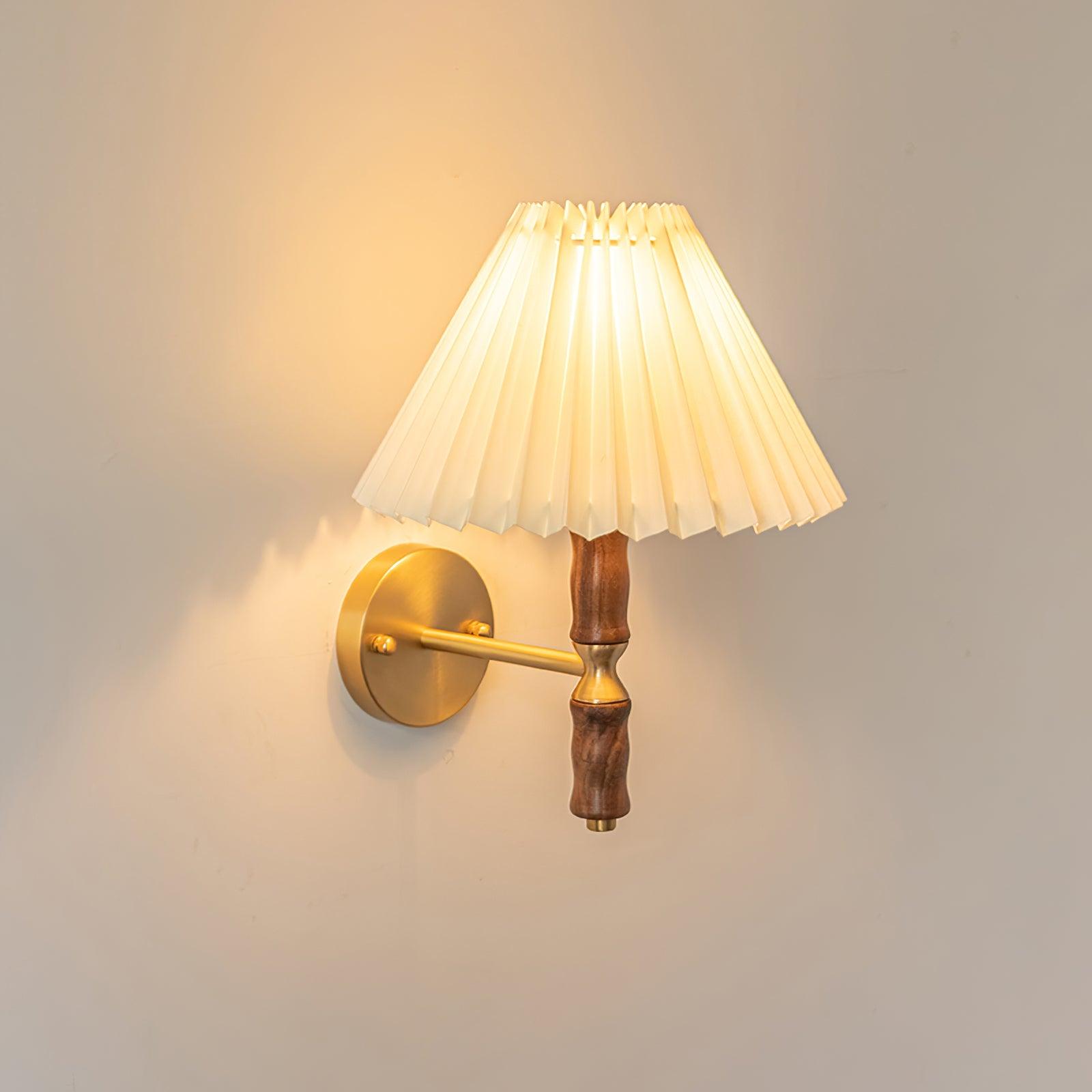 Pleated Walnut Wall Light - Blowlighting