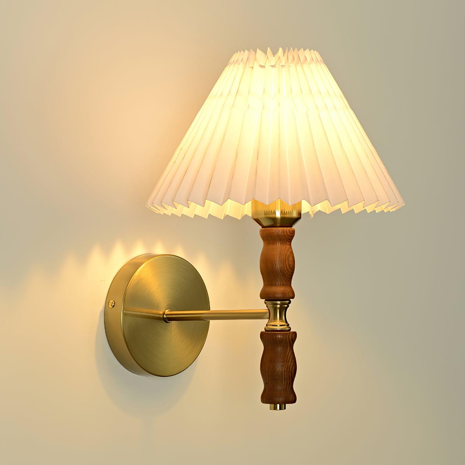Pleated Walnut Wall Light - Blowlighting