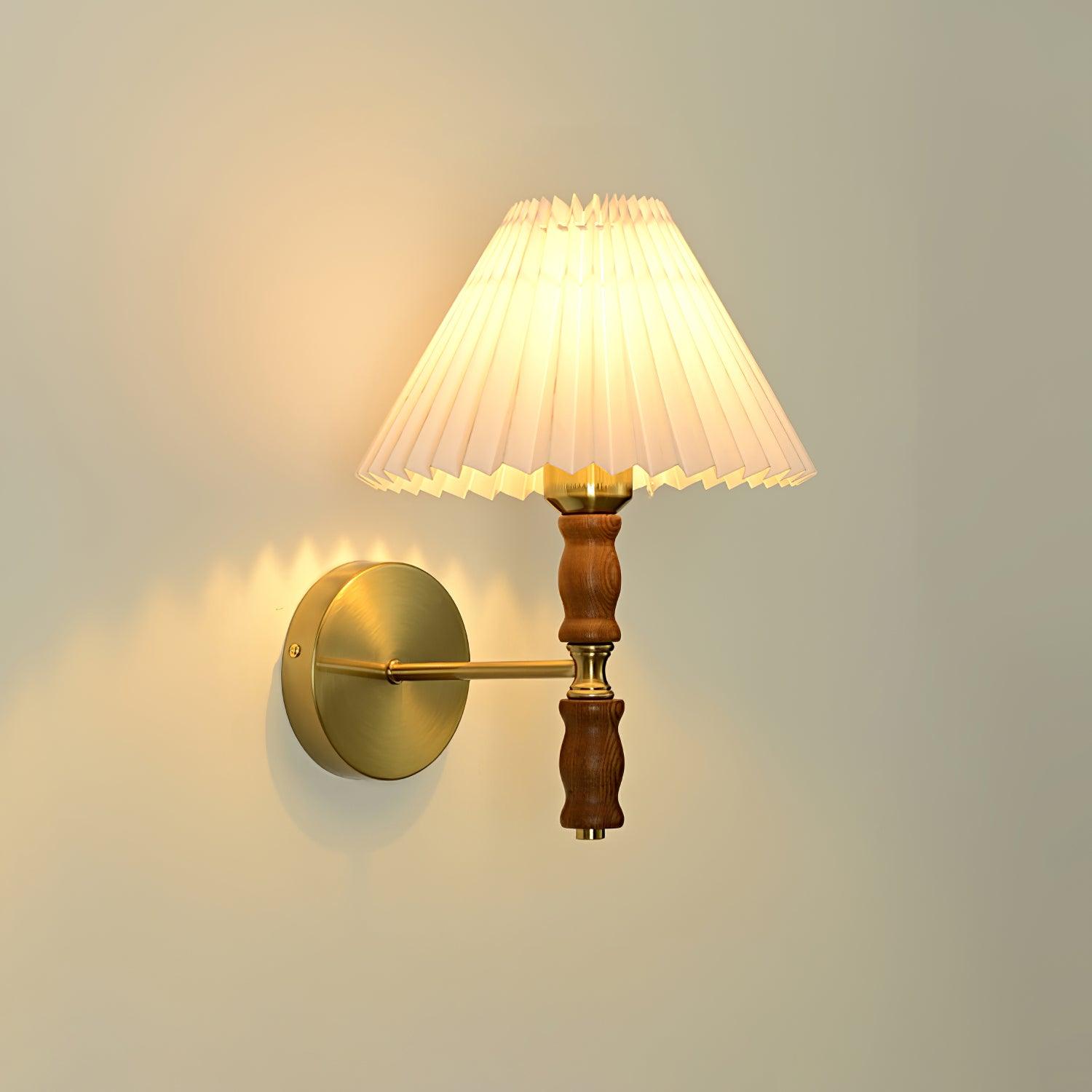 Pleated Walnut Wall Light - Blowlighting