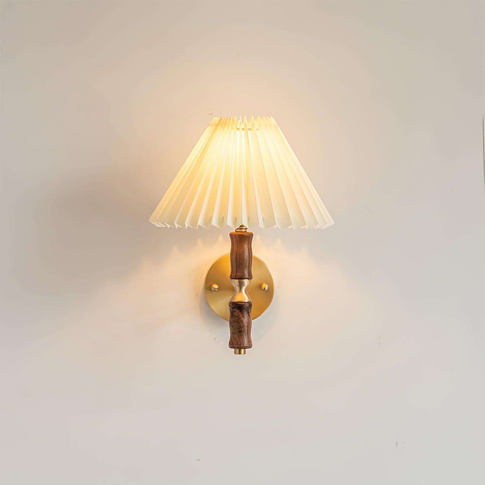 Pleated Walnut Wall Light - Blowlighting