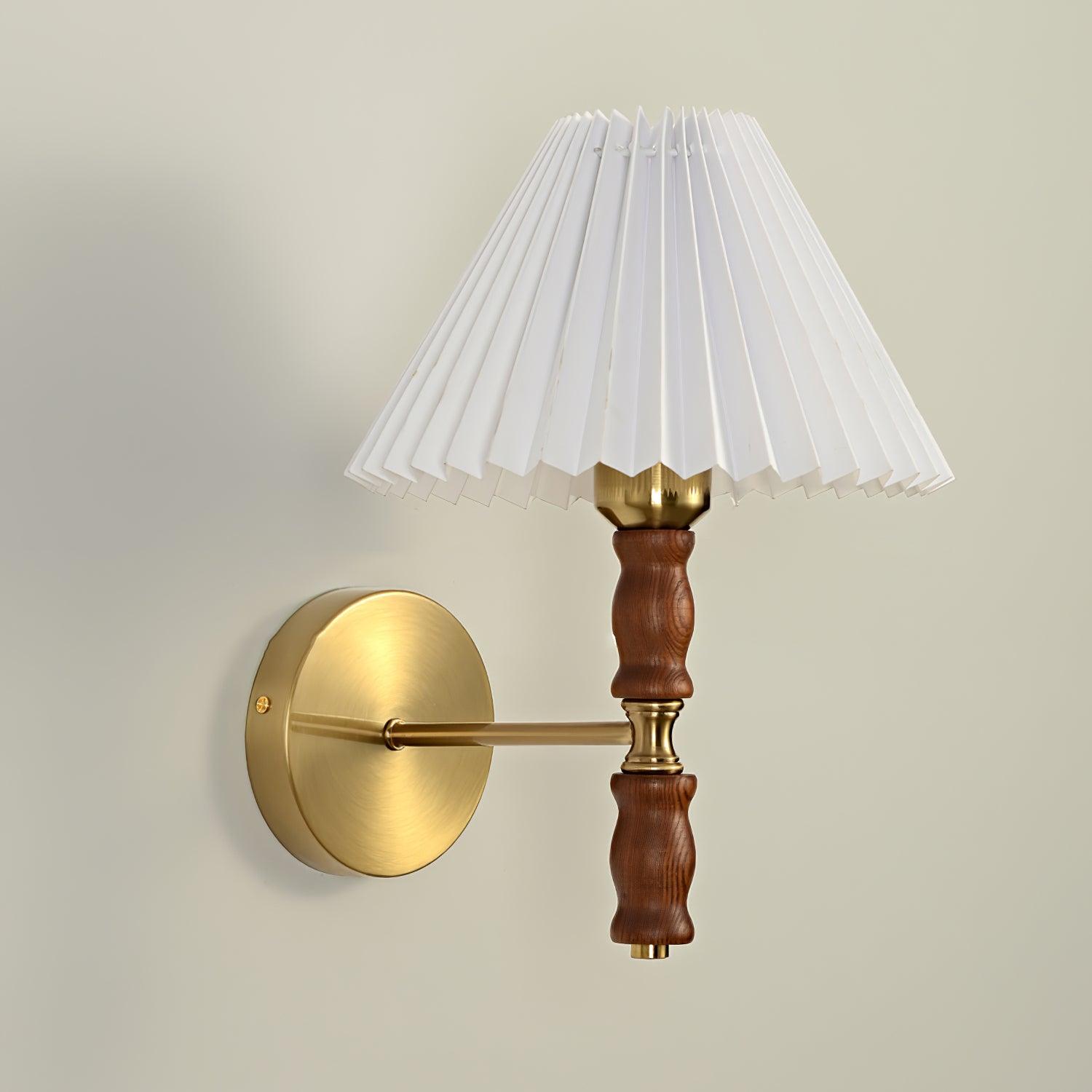 Pleated Walnut Wall Light - Blowlighting