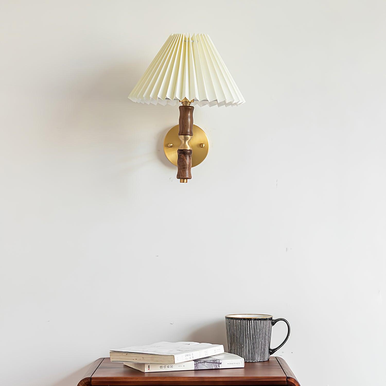 Pleated Walnut Wall Light - Blowlighting
