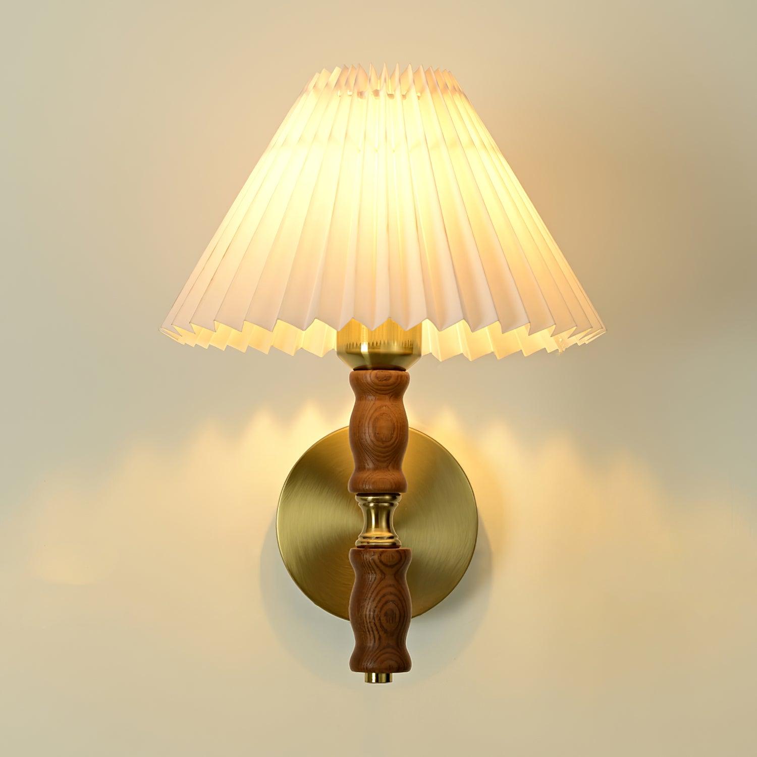 Pleated Walnut Wall Light - Blowlighting