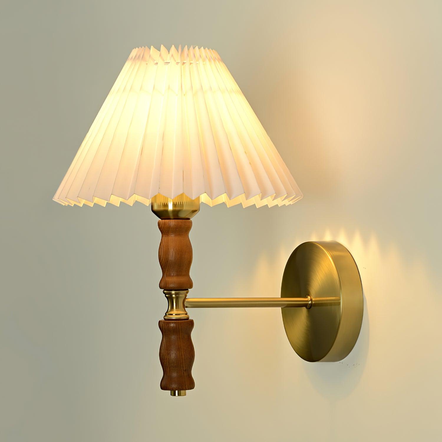 Pleated Walnut Wall Light - Blowlighting